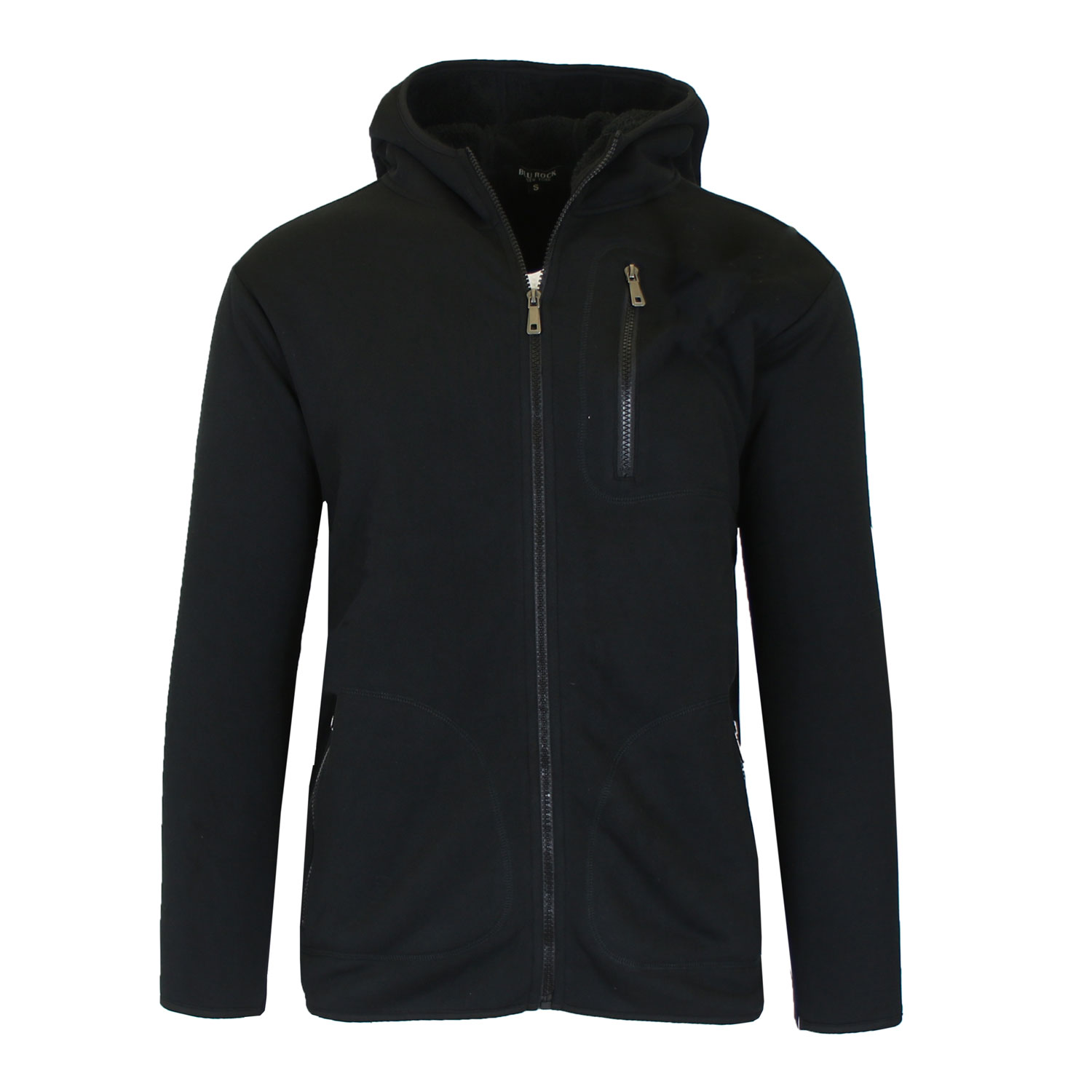 Men's Tech Sherpa Fleece-Lined Zip Hoodie With Chest Pocket