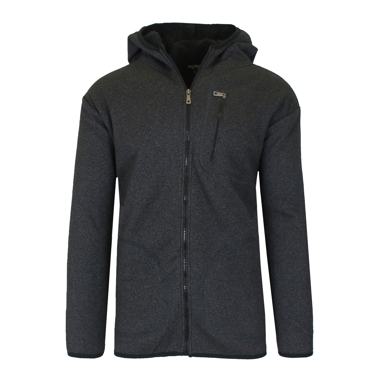 Men's Tech Sherpa Fleece-Lined Zip Hoodie With Chest Pocket