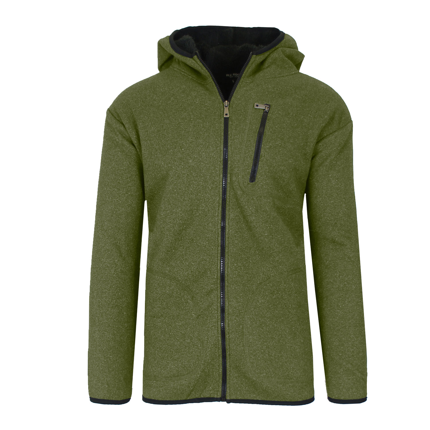 Men's Tech Sherpa Fleece-Lined Zip Hoodie With Chest Pocket