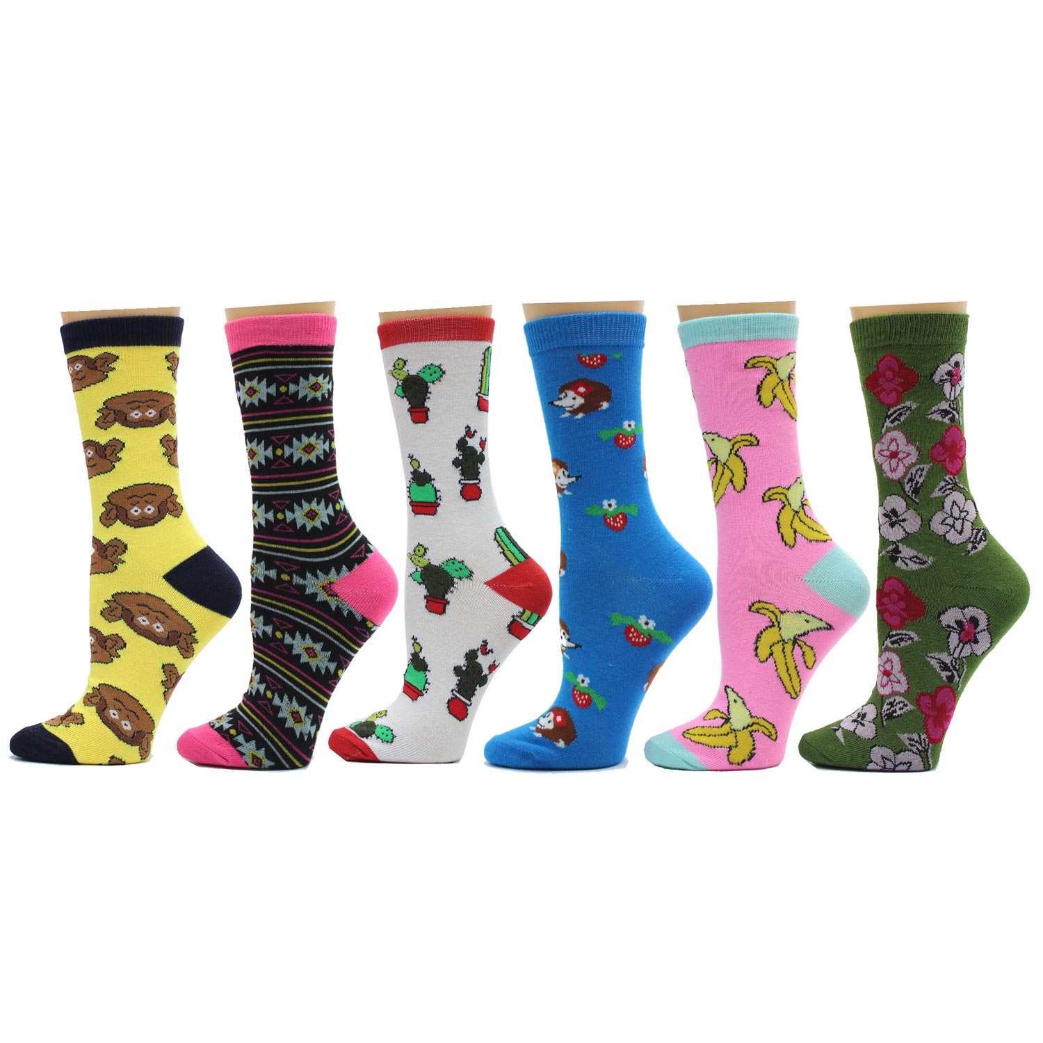 12 Pack Women's Colorful Patterned Socks