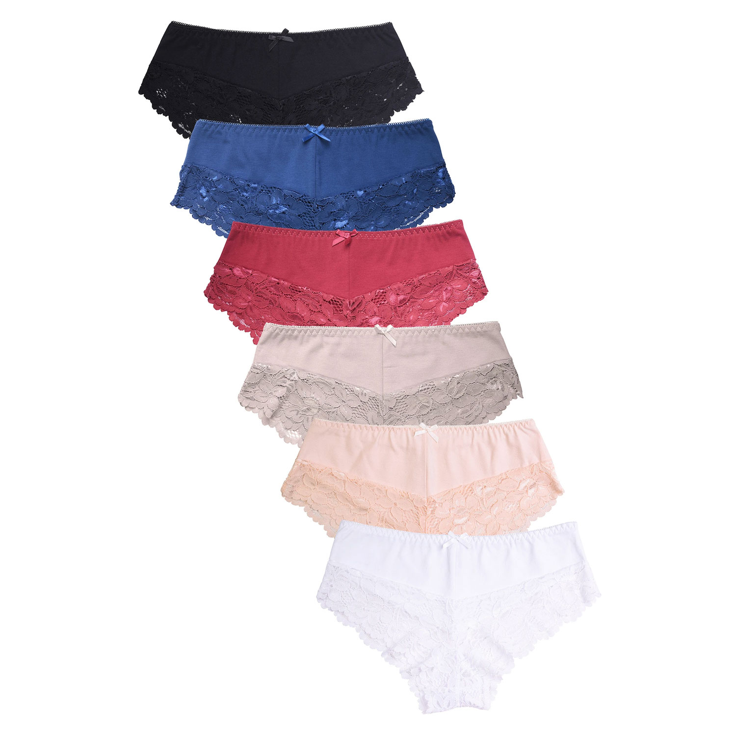 Ladies Cotton Hipster Panty Pack Of 6 And 12