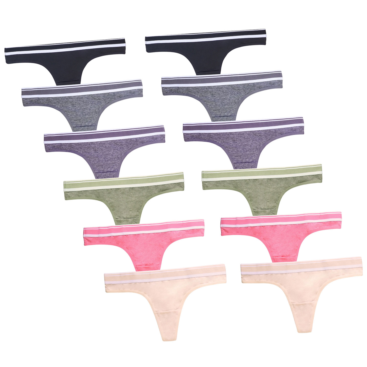 Cotton Thong Panty Pack Of 6 And 12