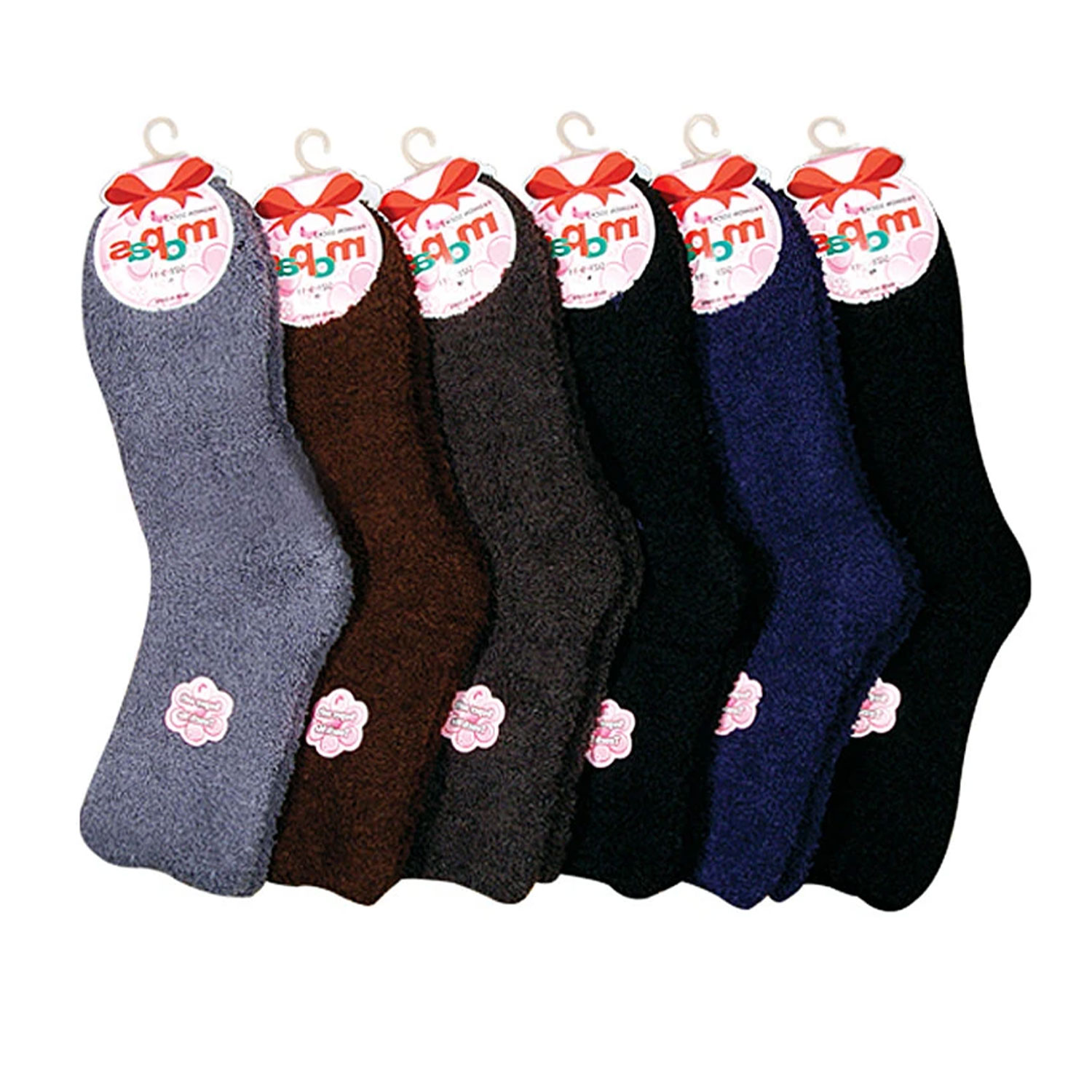 6 Pack Ladies Plush Soft Socks