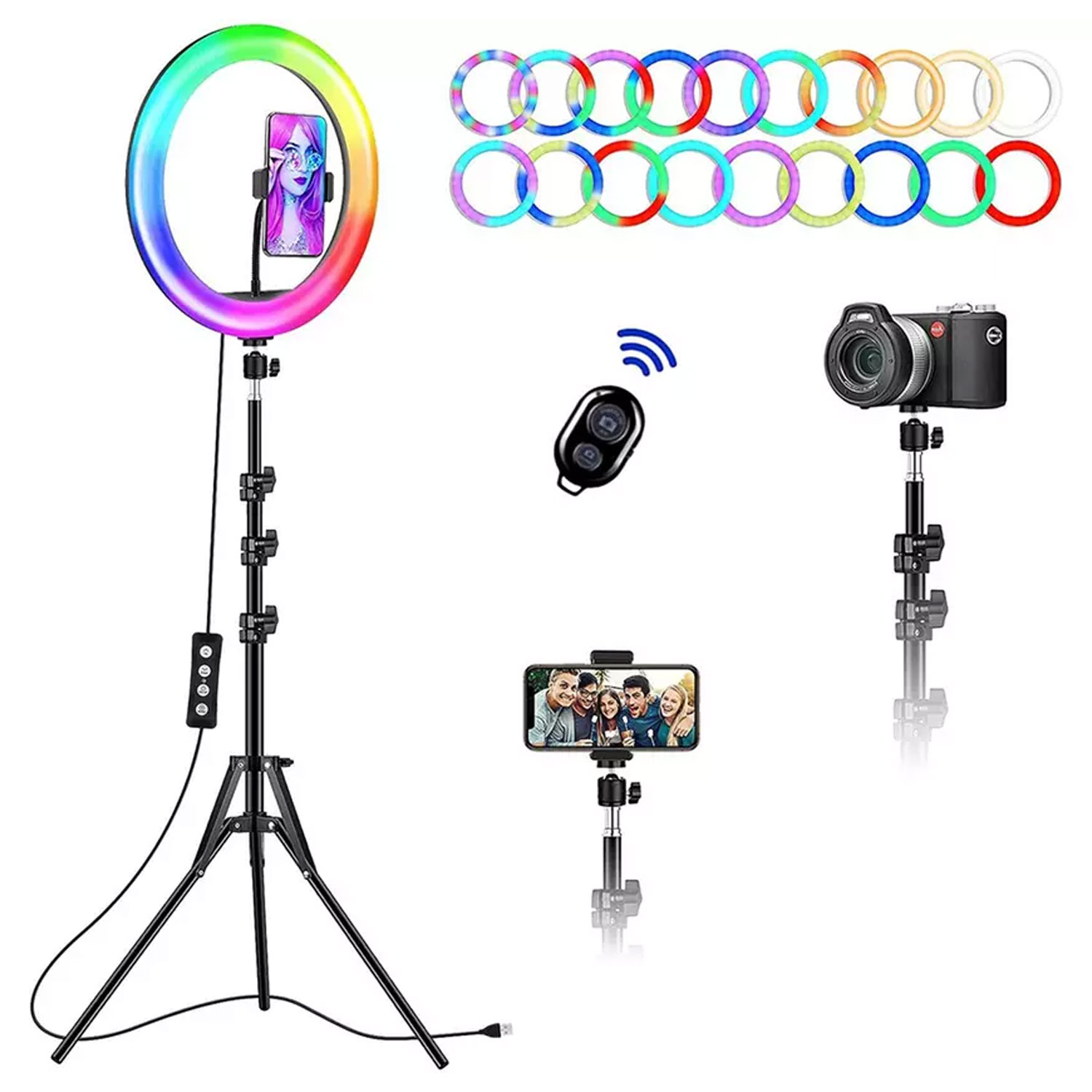 12inch RGB Ring Light with Foldable Tripod Stand And Phone Holder