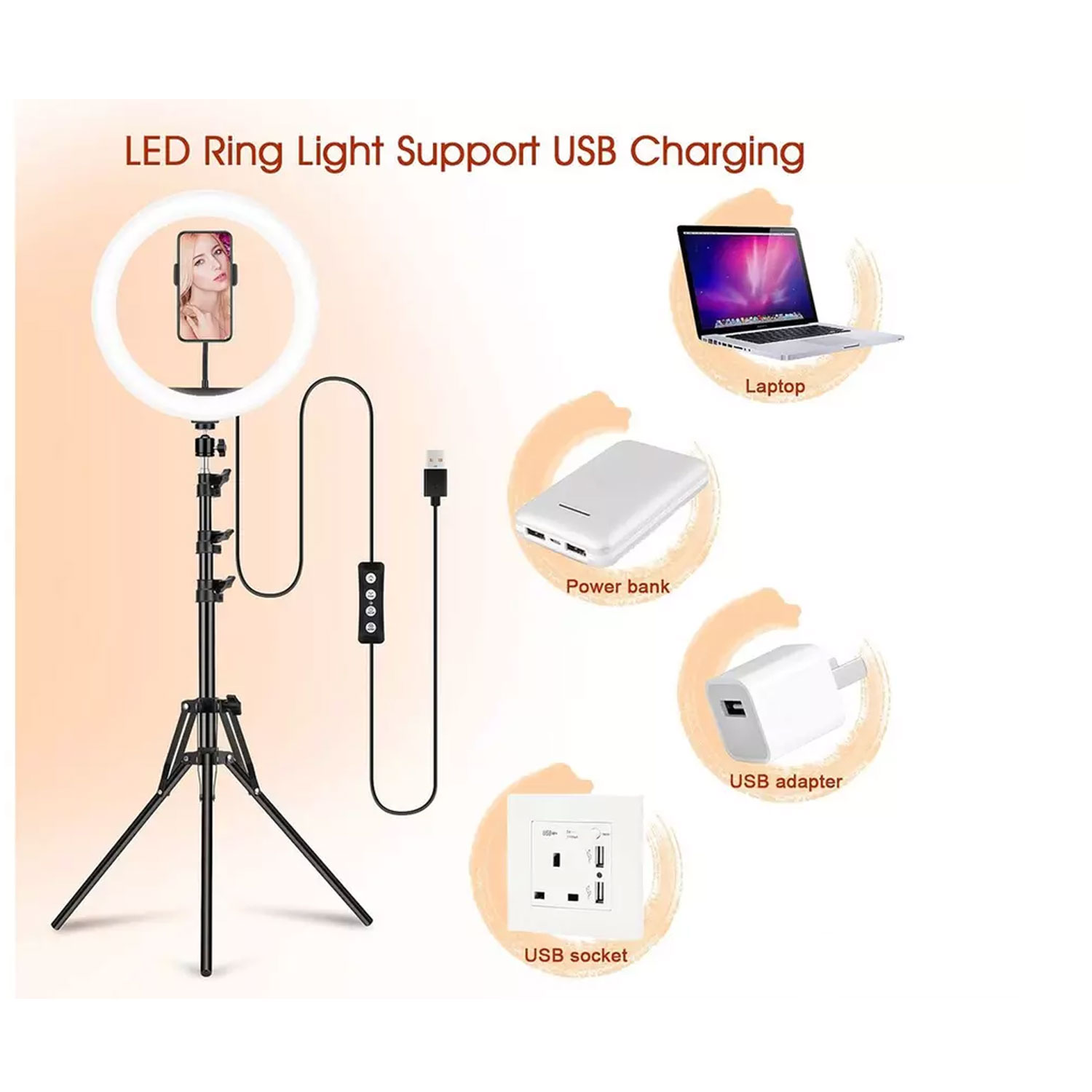 12inch RGB Ring Light with Foldable Tripod Stand And Phone Holder