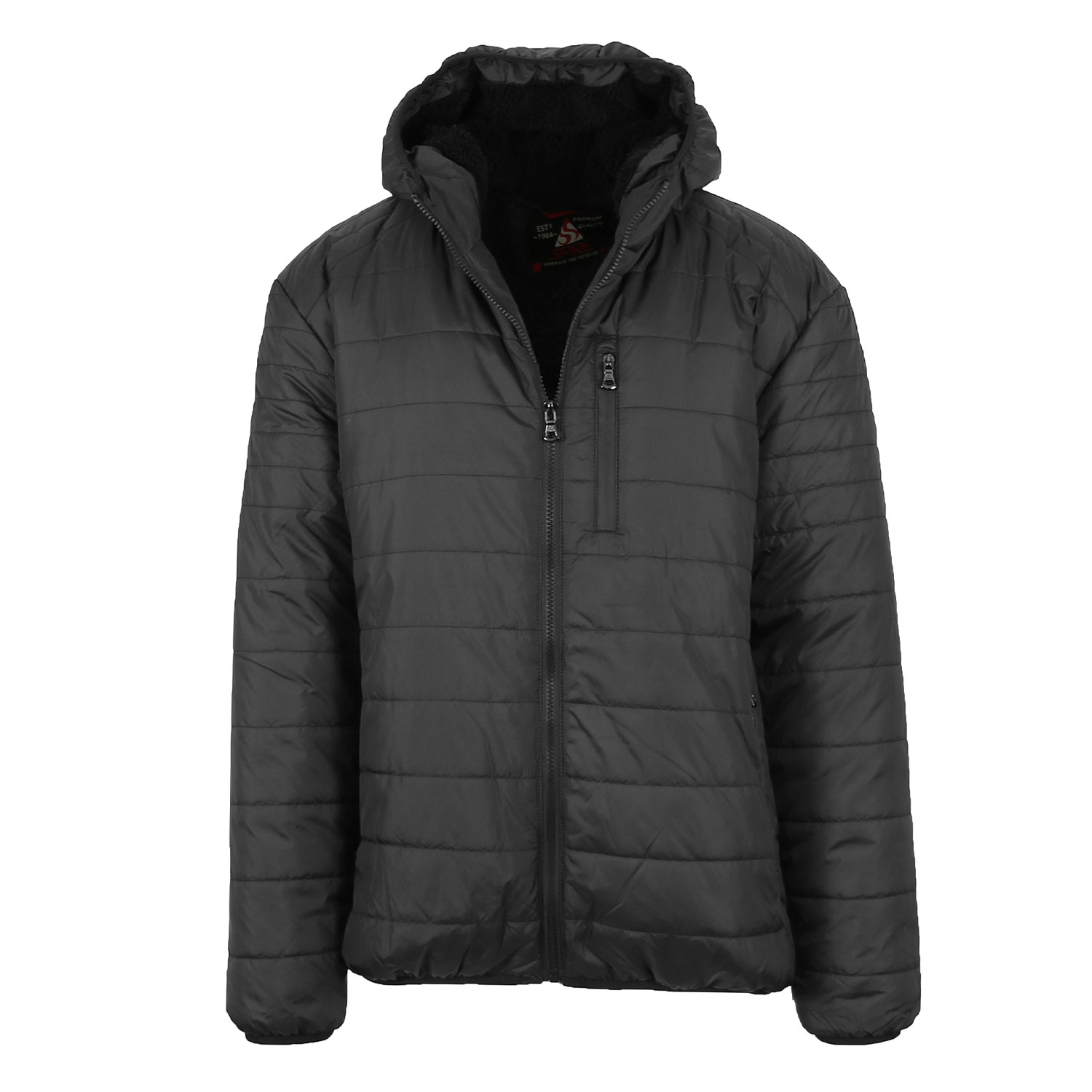 Men's Sherpa-Lined Hooded Puffer Jacket