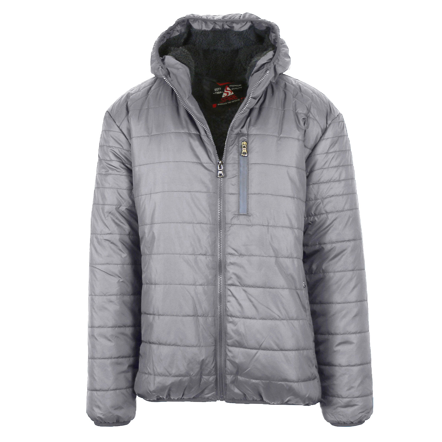 Men's Sherpa-Lined Hooded Puffer Jacket