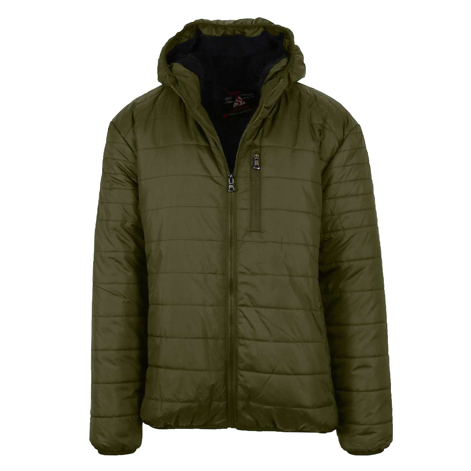 Men's Sherpa-Lined Hooded Puffer Jacket