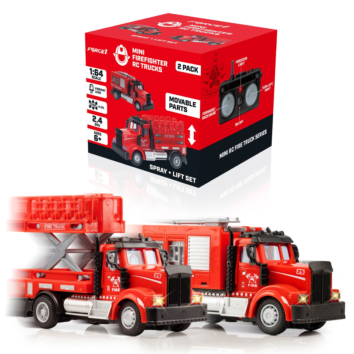 Mini Firefighter Rc Trucks - Spray + Lift And  Tank + Boom