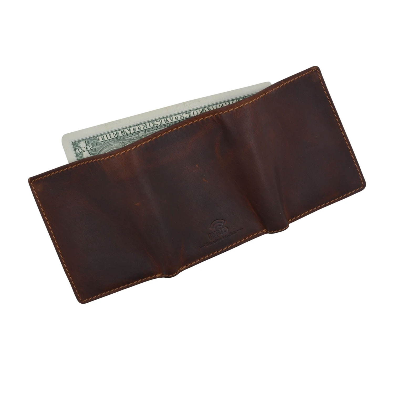 Crafted With Simplicity Distressed Brown Vintage Wallet