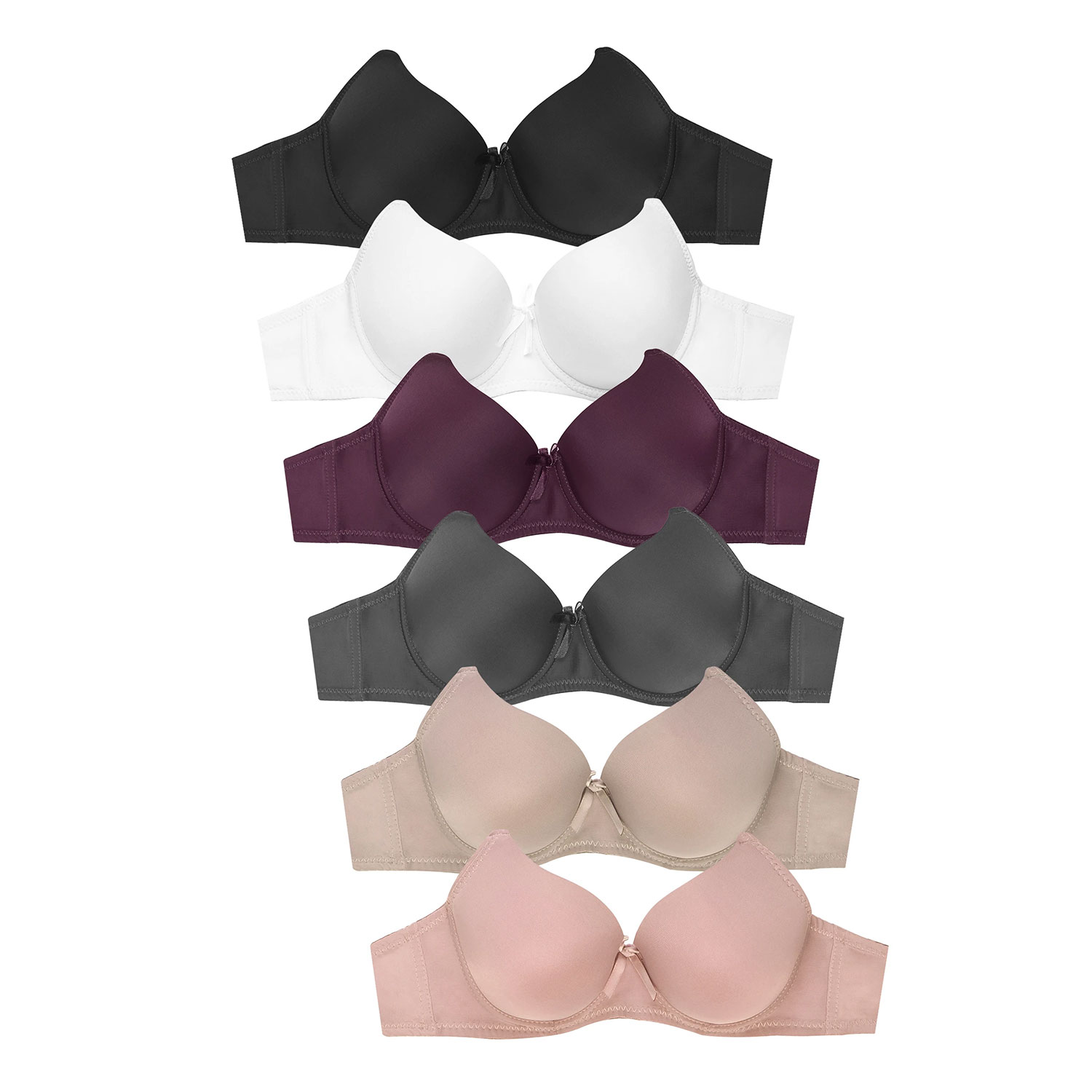 Ladies Full Cup Plain Bra Pack Of 6