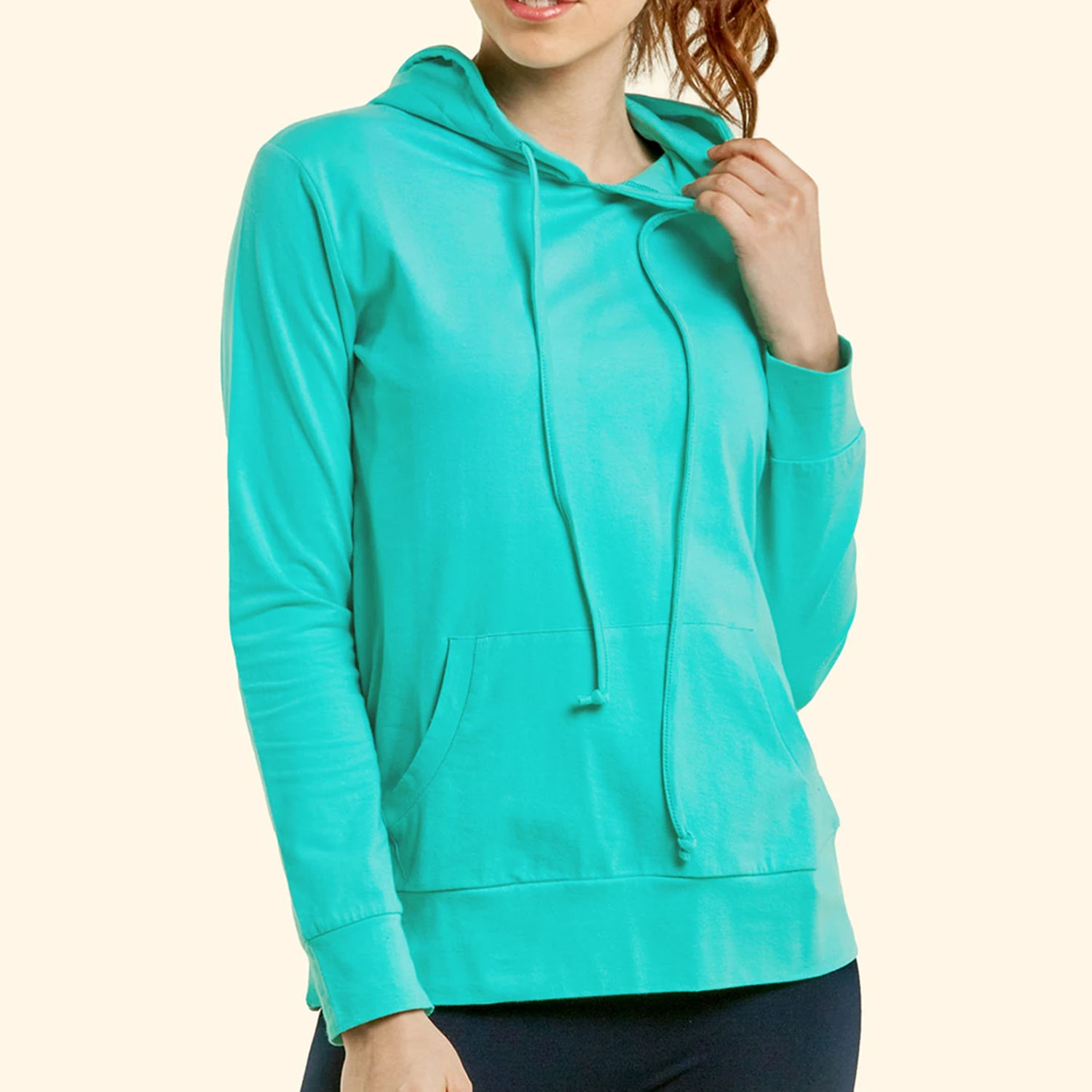 Ladies Thin Pullover Hoodie