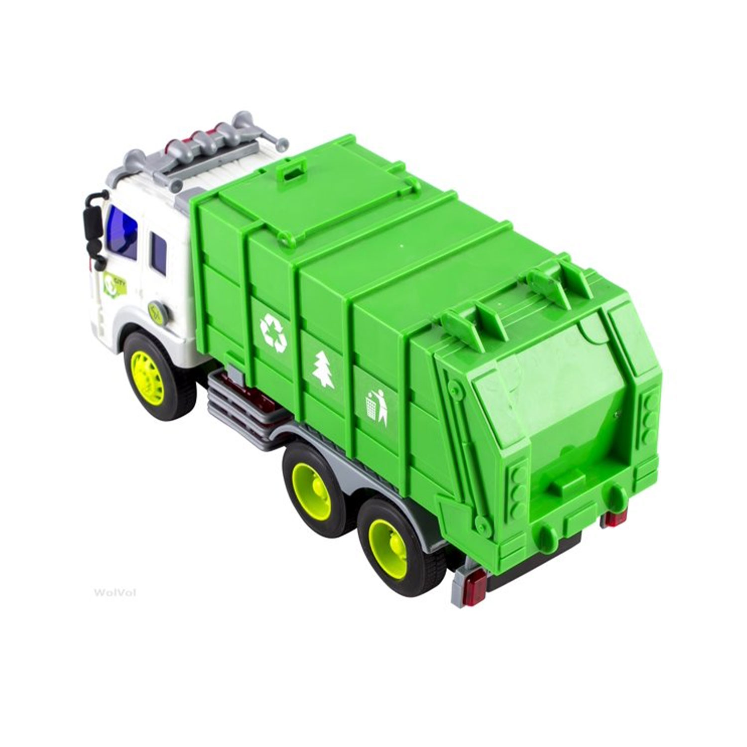 WolVolk-Green Trash Toy Truck With Lights And Sounds