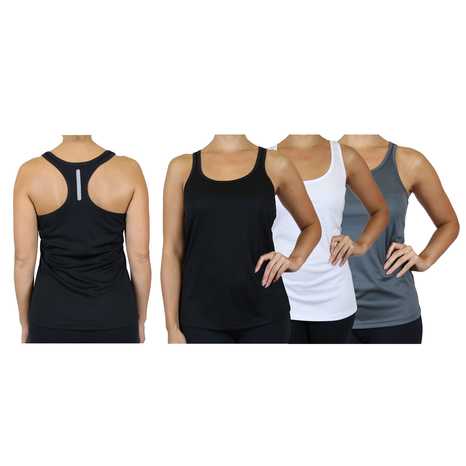 3 Pack Moisture Wicking Women's Racerback Tanks