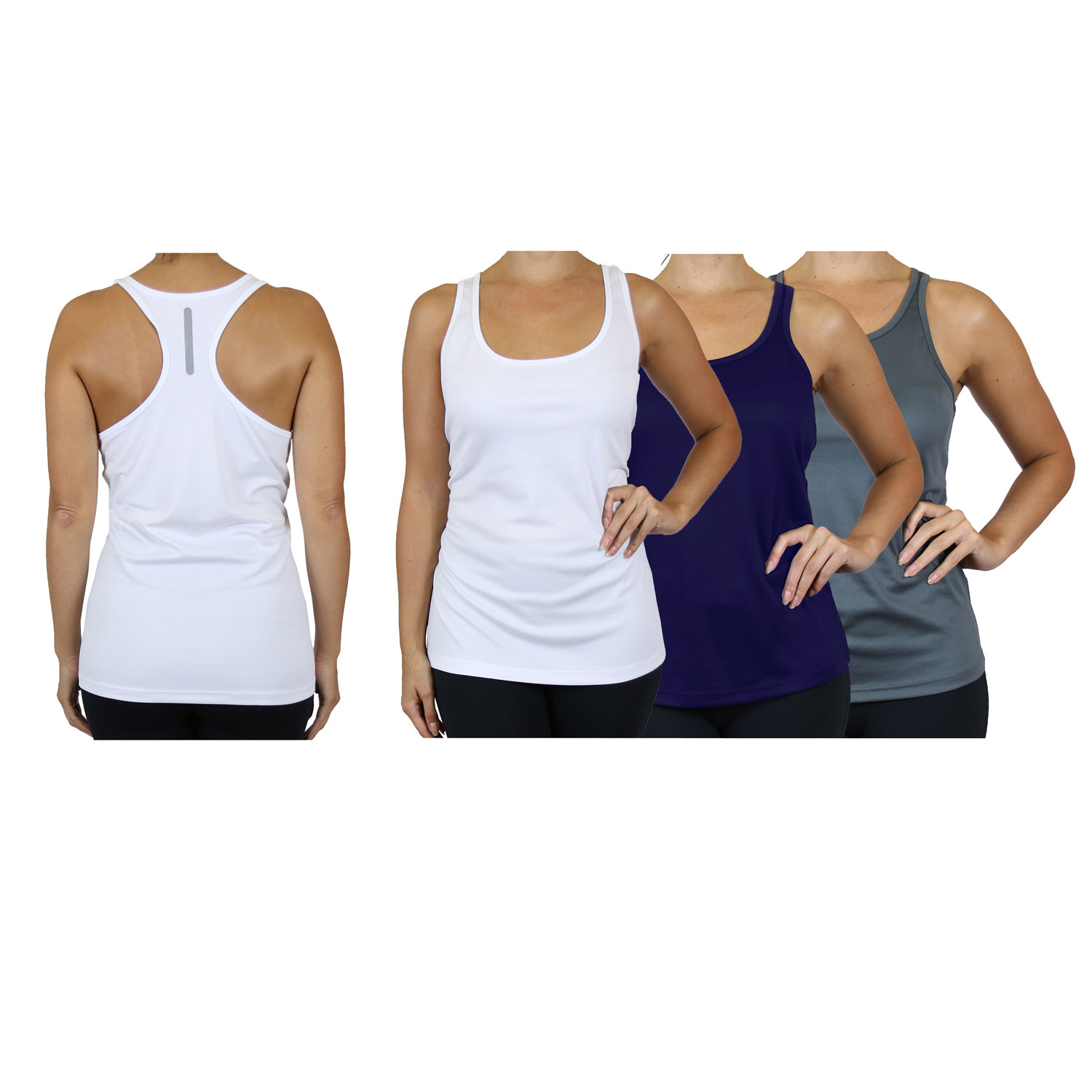 6-Pack Assorted Moisture Wicking Women's Racerback Tanks