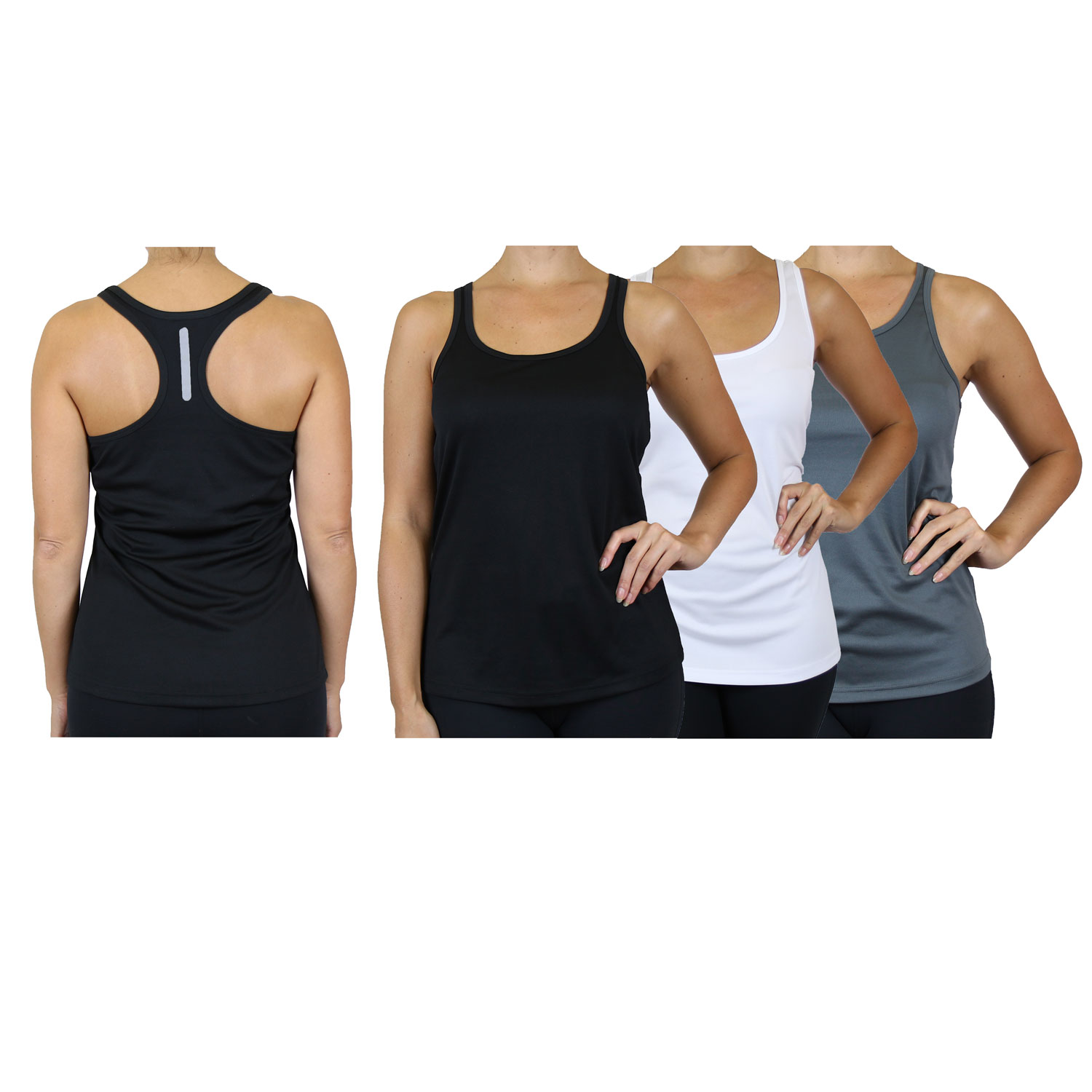 6-Pack Assorted Moisture Wicking Women's Racerback Tanks