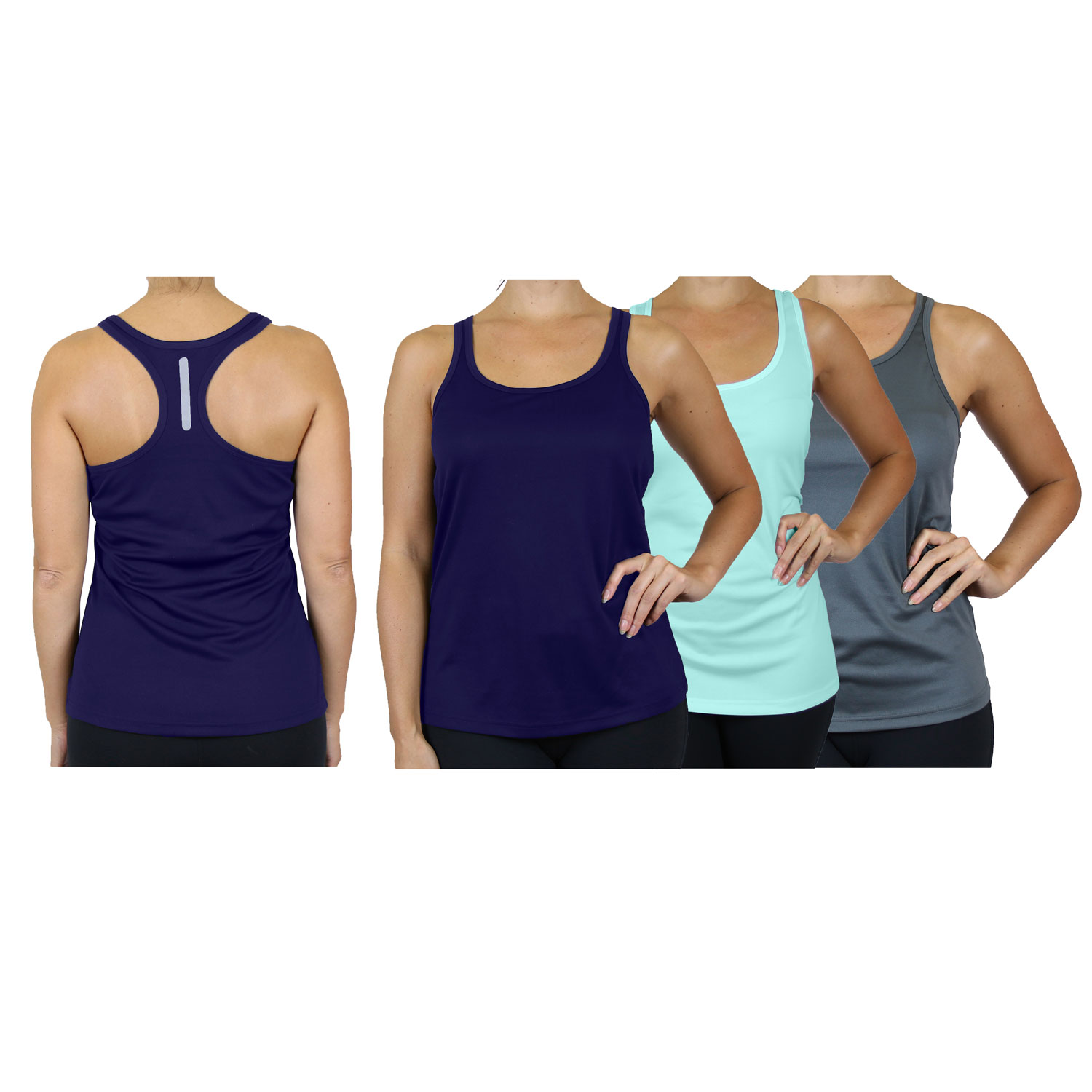 6-Pack Assorted Moisture Wicking Women's Racerback Tanks