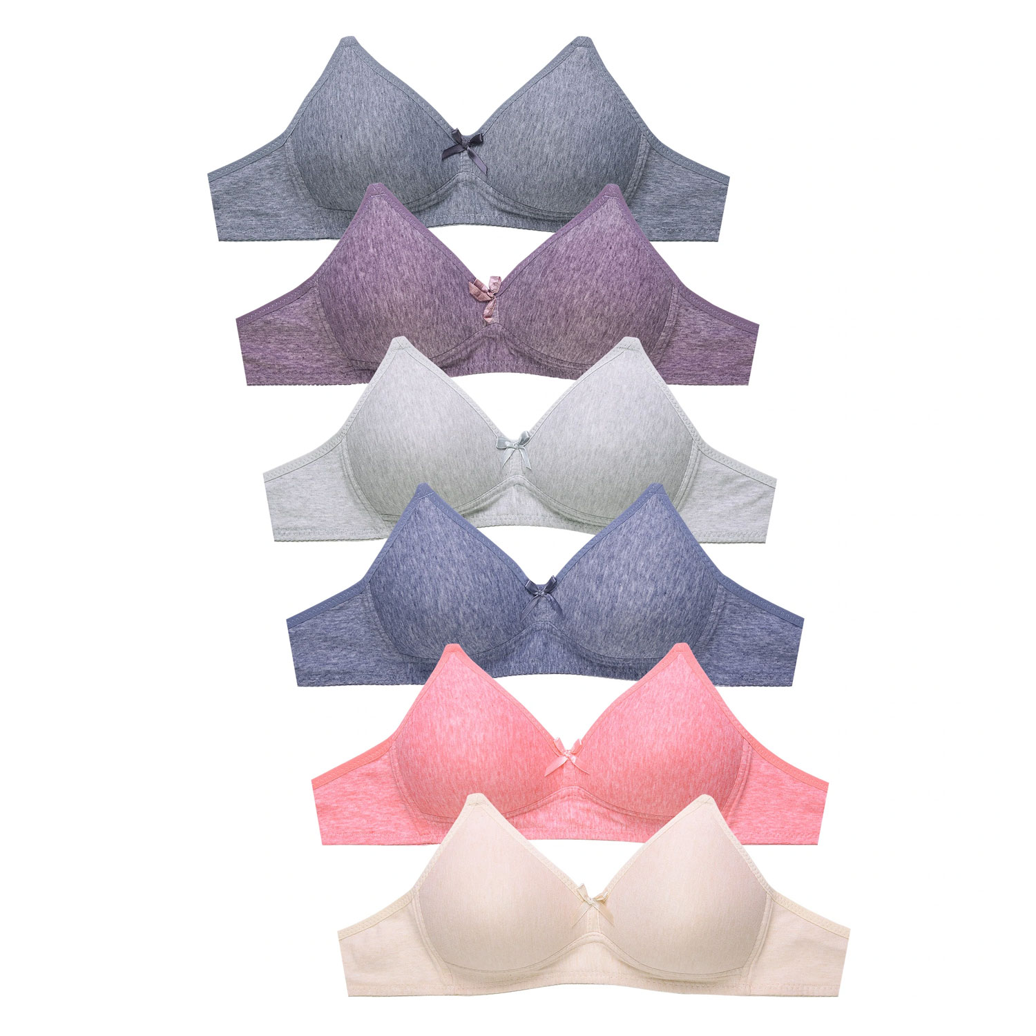 Sofra Ladies No Wire Cotton Bra Pack Of 6