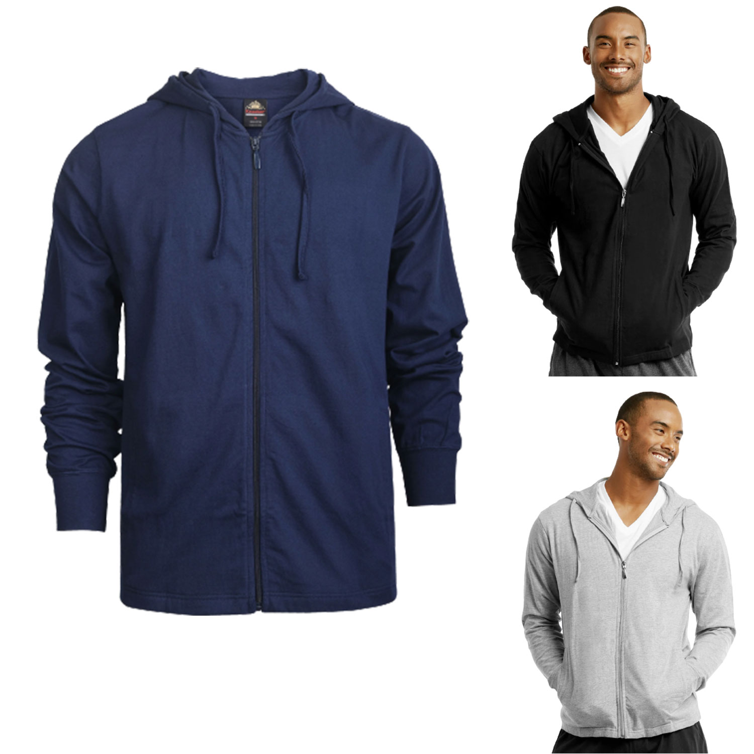 ET TU Men's Cotton Jersey Hoodie Jacket Pack Of 3