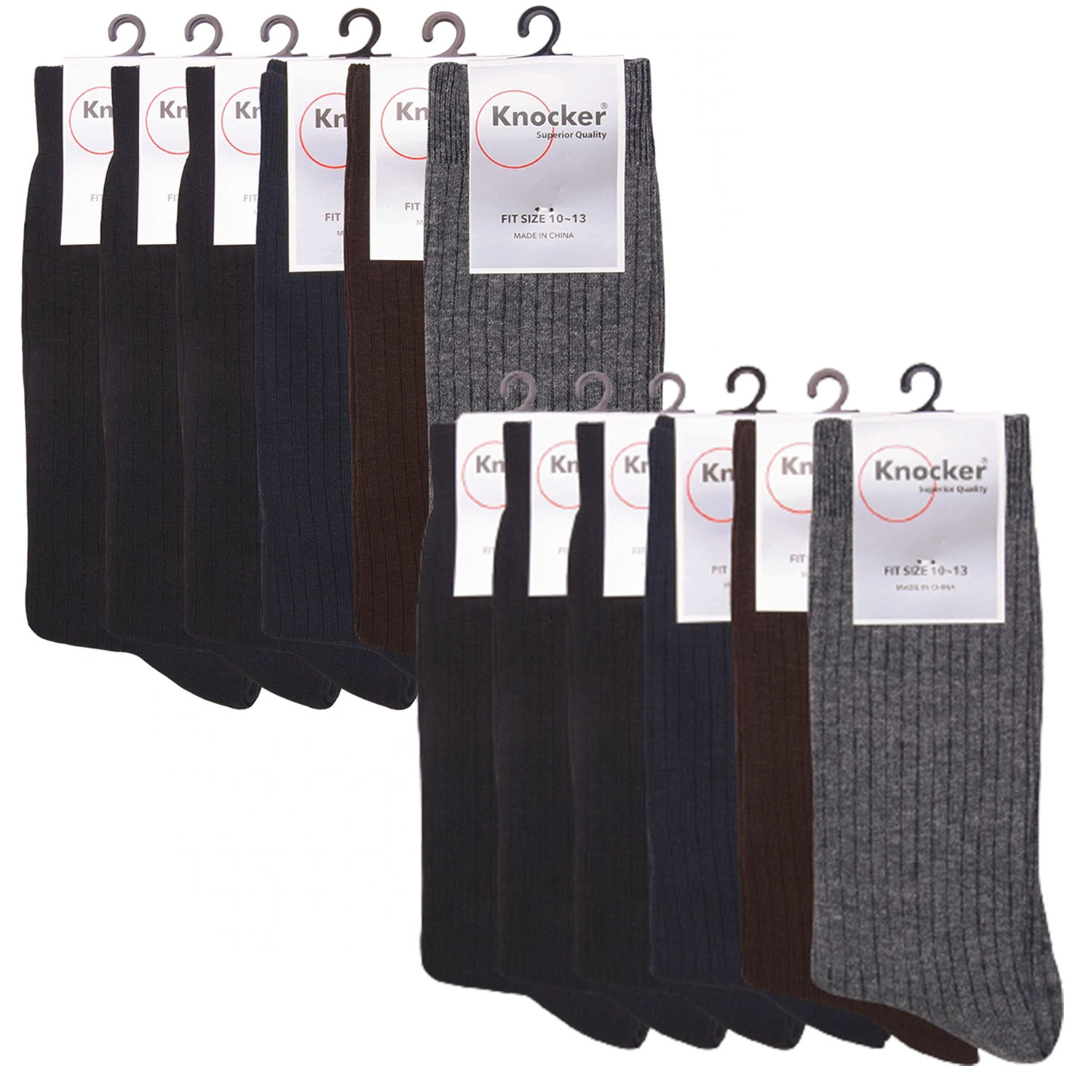 Knocker Men's Dress Socks Pack Of 12