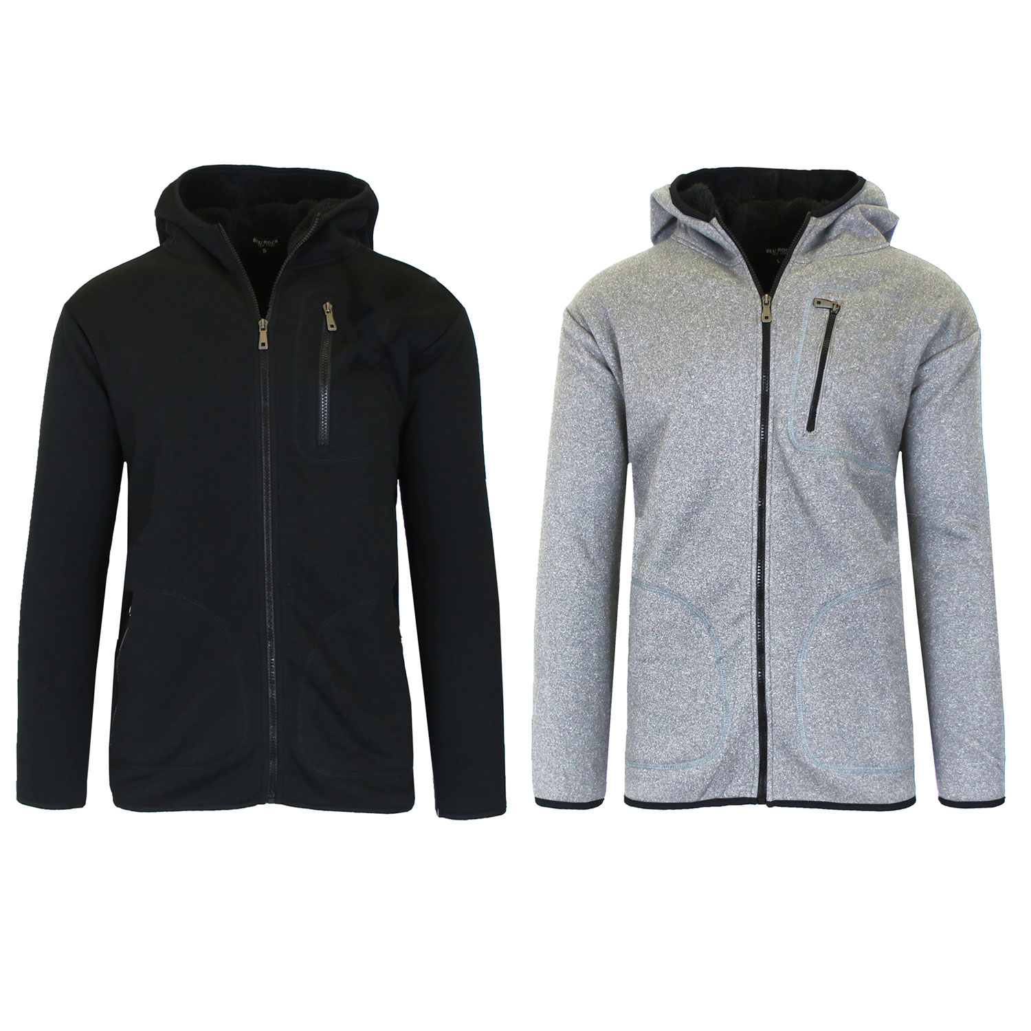 Men's 2-Pack Heavyweight Tech Sherpa Fleece-Lined Zip Hoodie