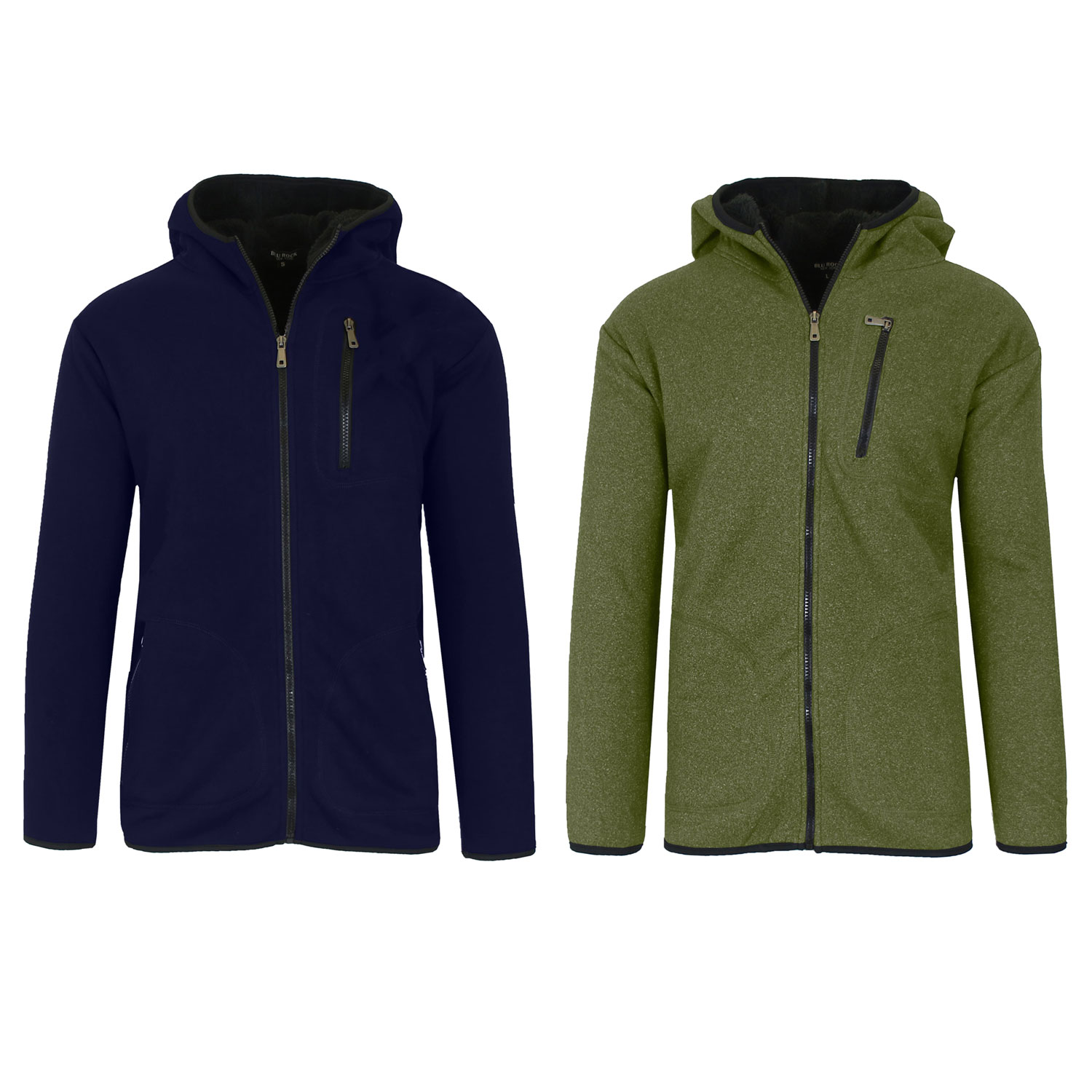 Men's 2-Pack Heavyweight Tech Sherpa Fleece-Lined Zip Hoodie