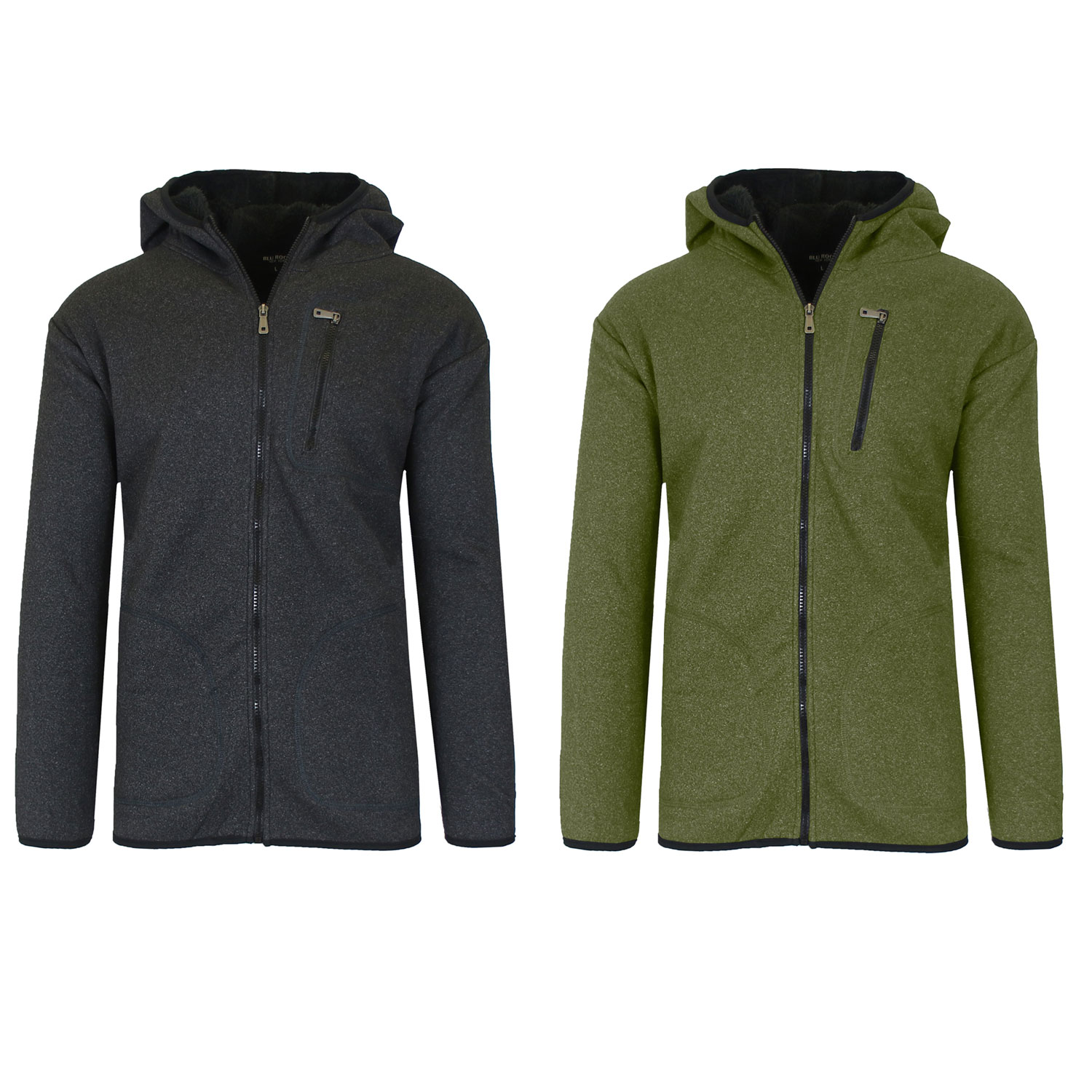 Men's 2-Pack Heavyweight Tech Sherpa Fleece-Lined Zip Hoodie