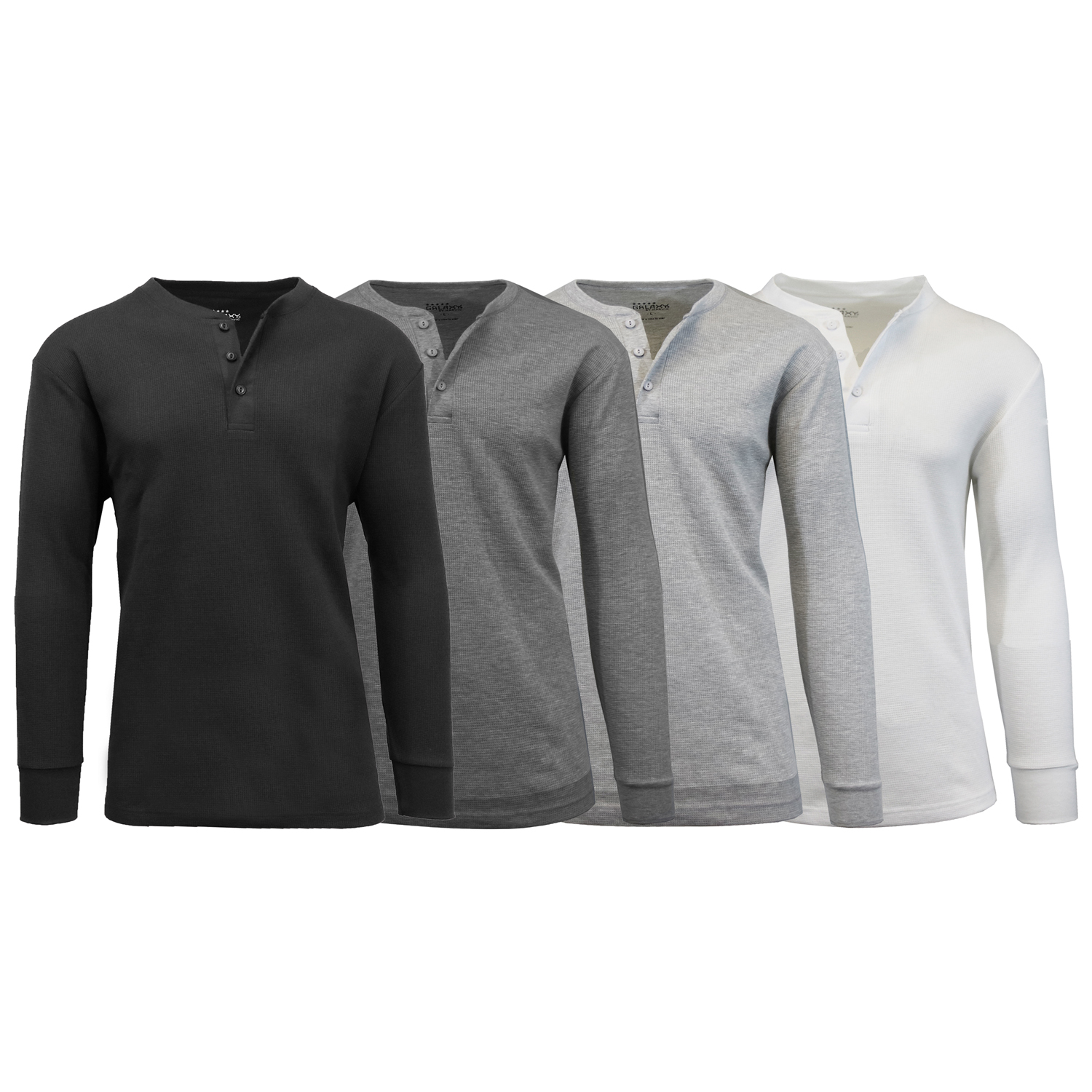 Men's 4-Pack Waffle-Knit Henley Thermal Shirt
