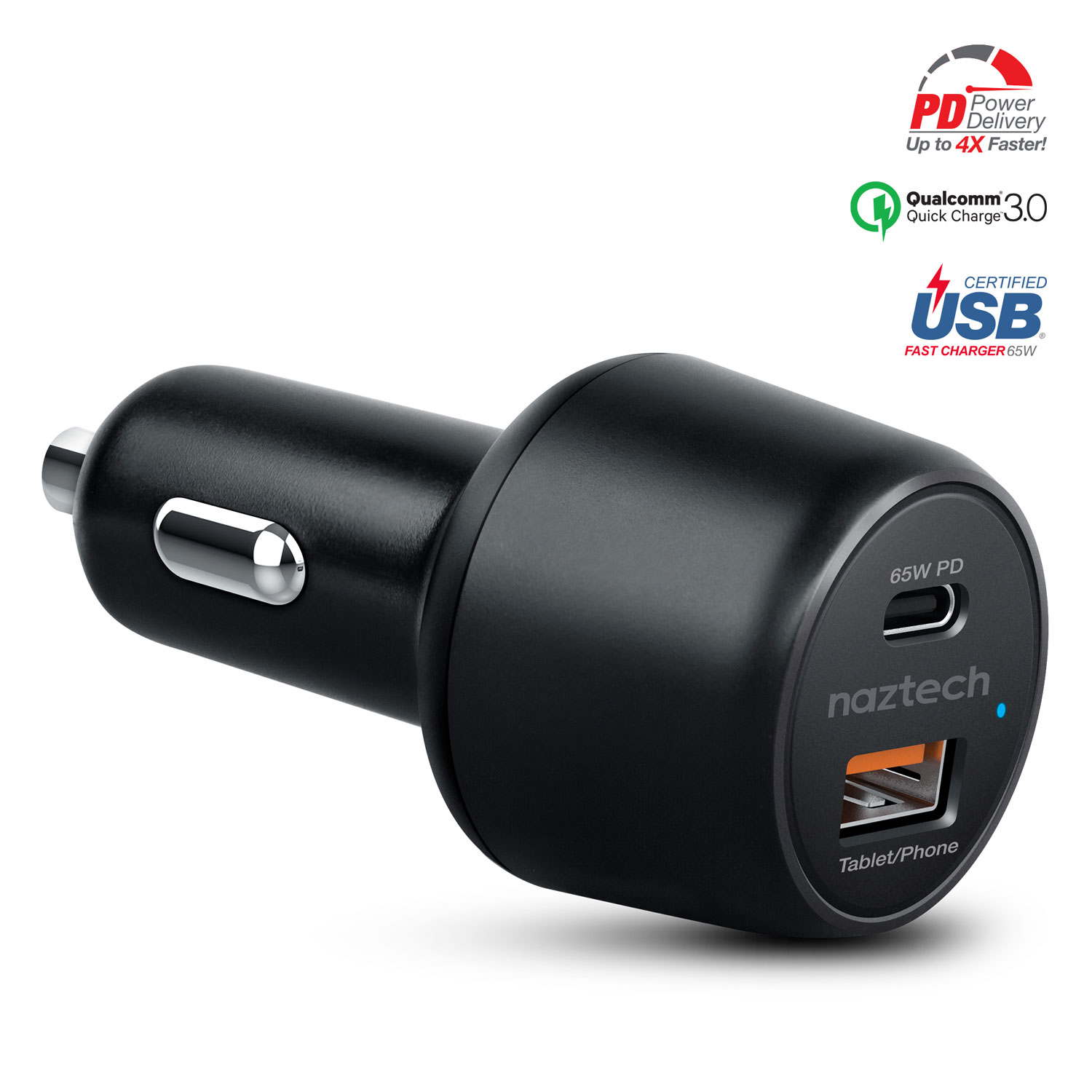 Naztech SpeedMax65 PD65W + QC3 Car Charger