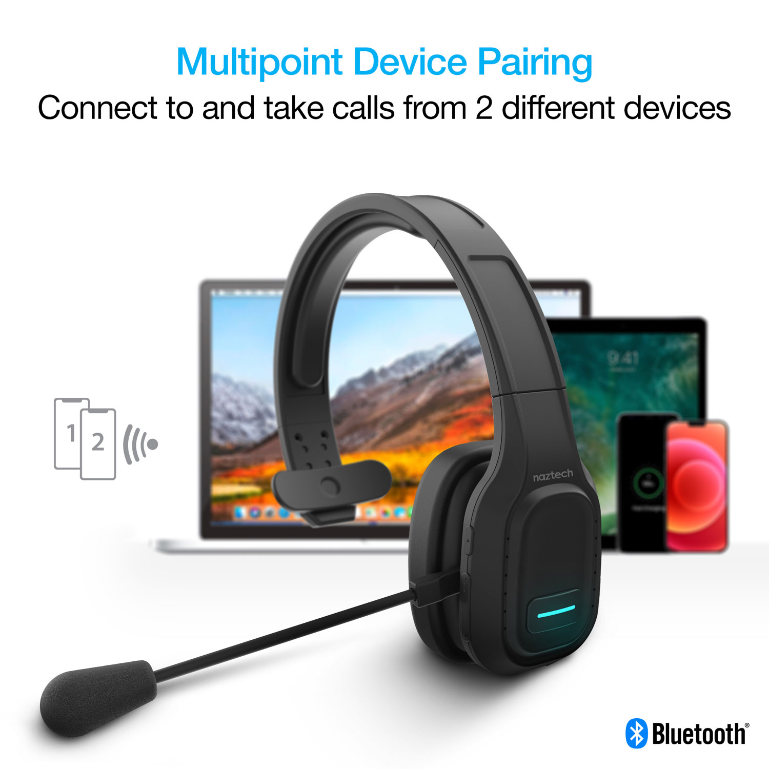 Naztech NXT-700Pro Noise Cancelling Wireless Headset