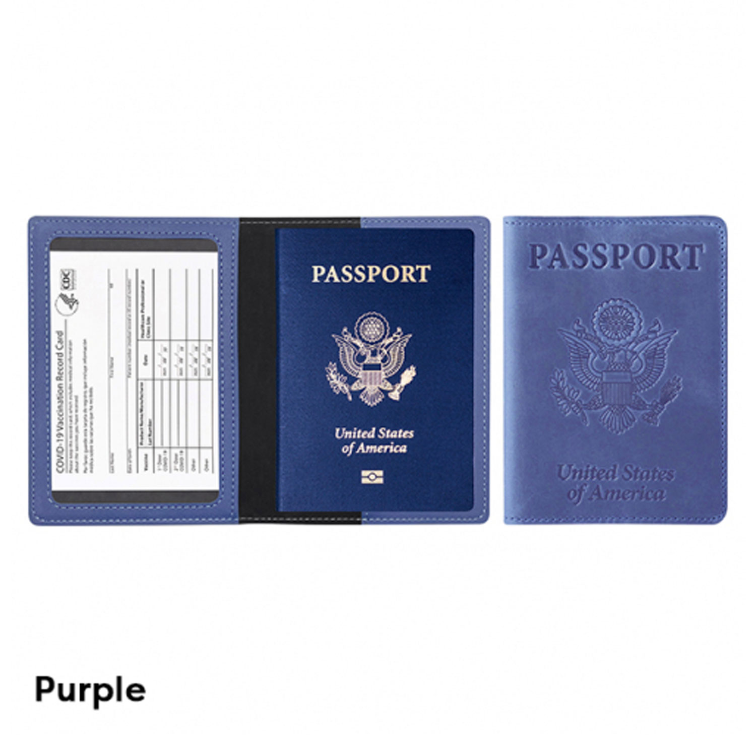 Passport Holder With CDC Vaccination Card Protector