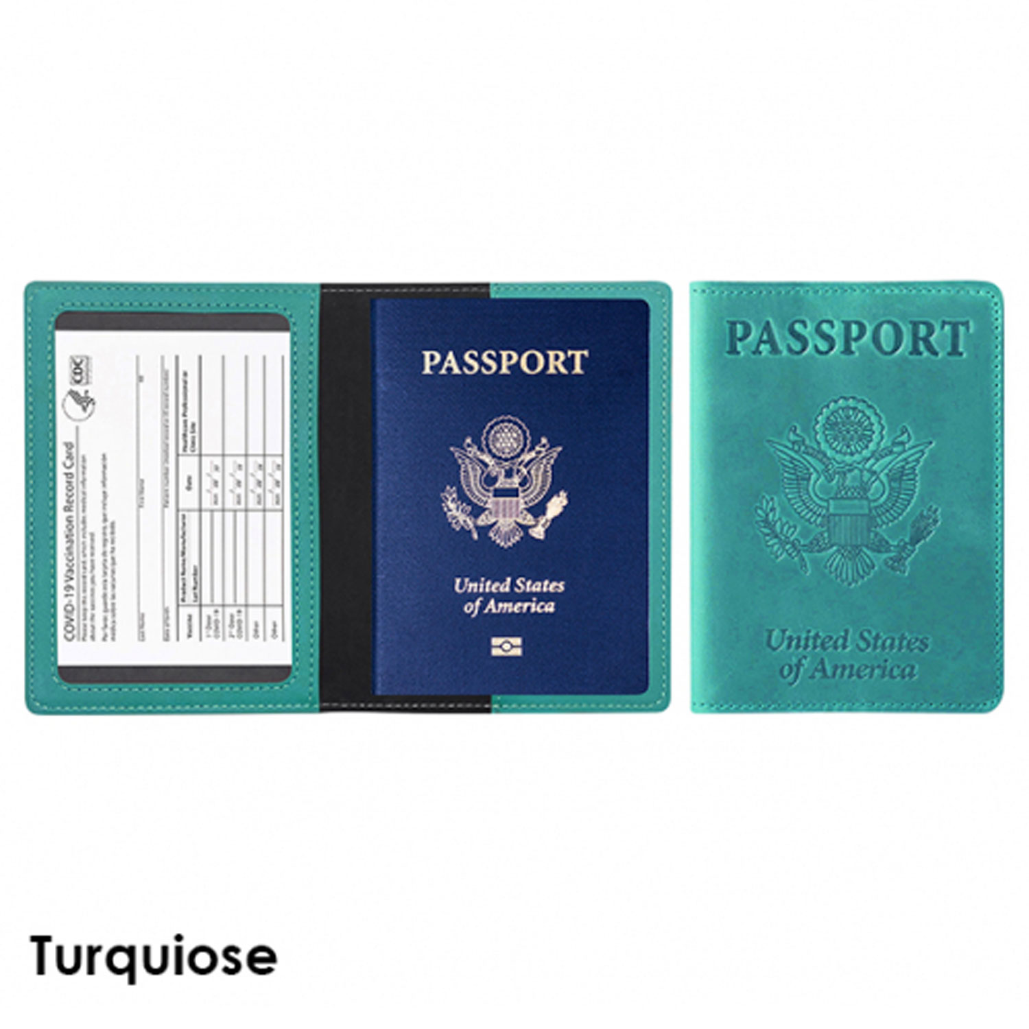 Passport Holder With CDC Vaccination Card Protector