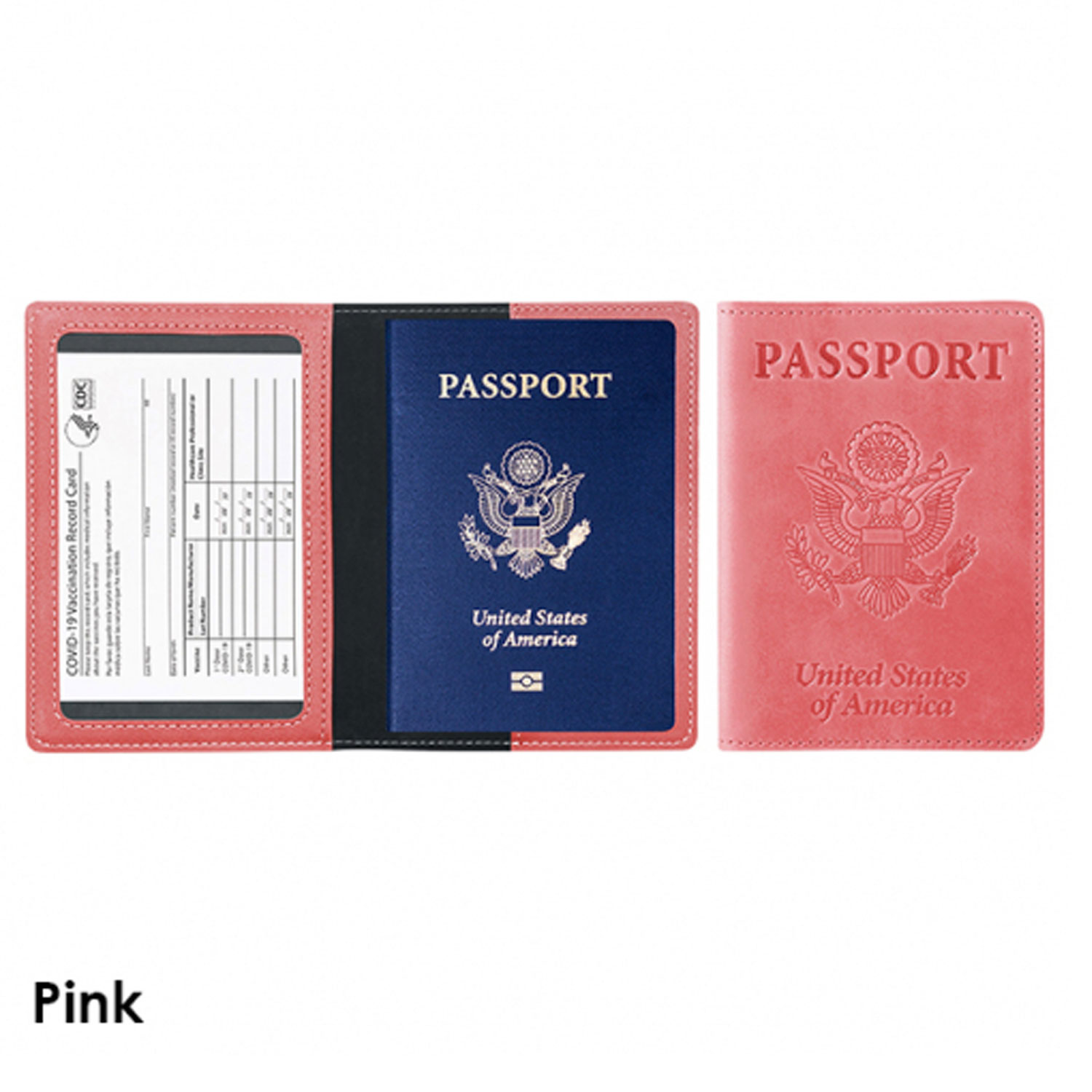 Passport Holder With CDC Vaccination Card Protector