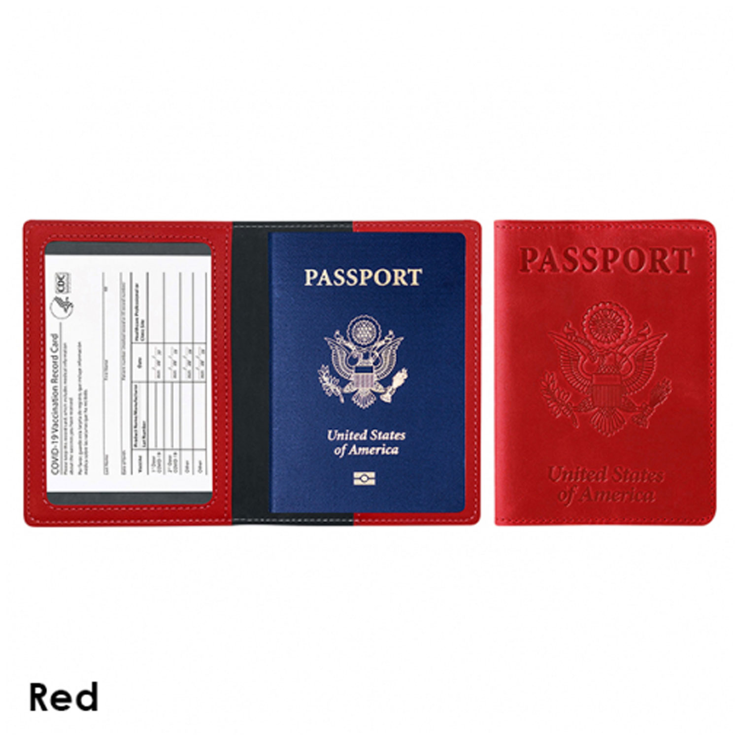 Passport Holder With CDC Vaccination Card Protector