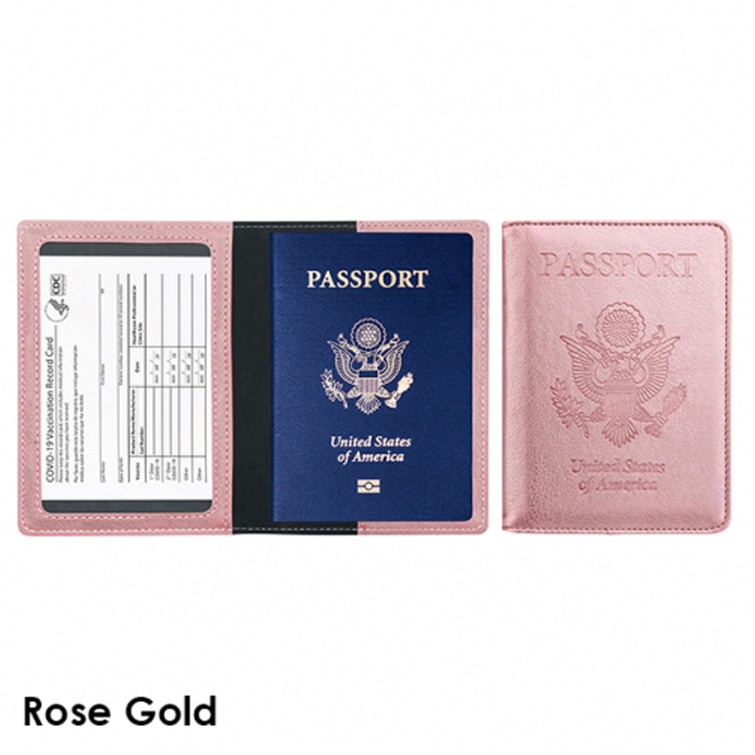 Passport Holder With CDC Vaccination Card Protector
