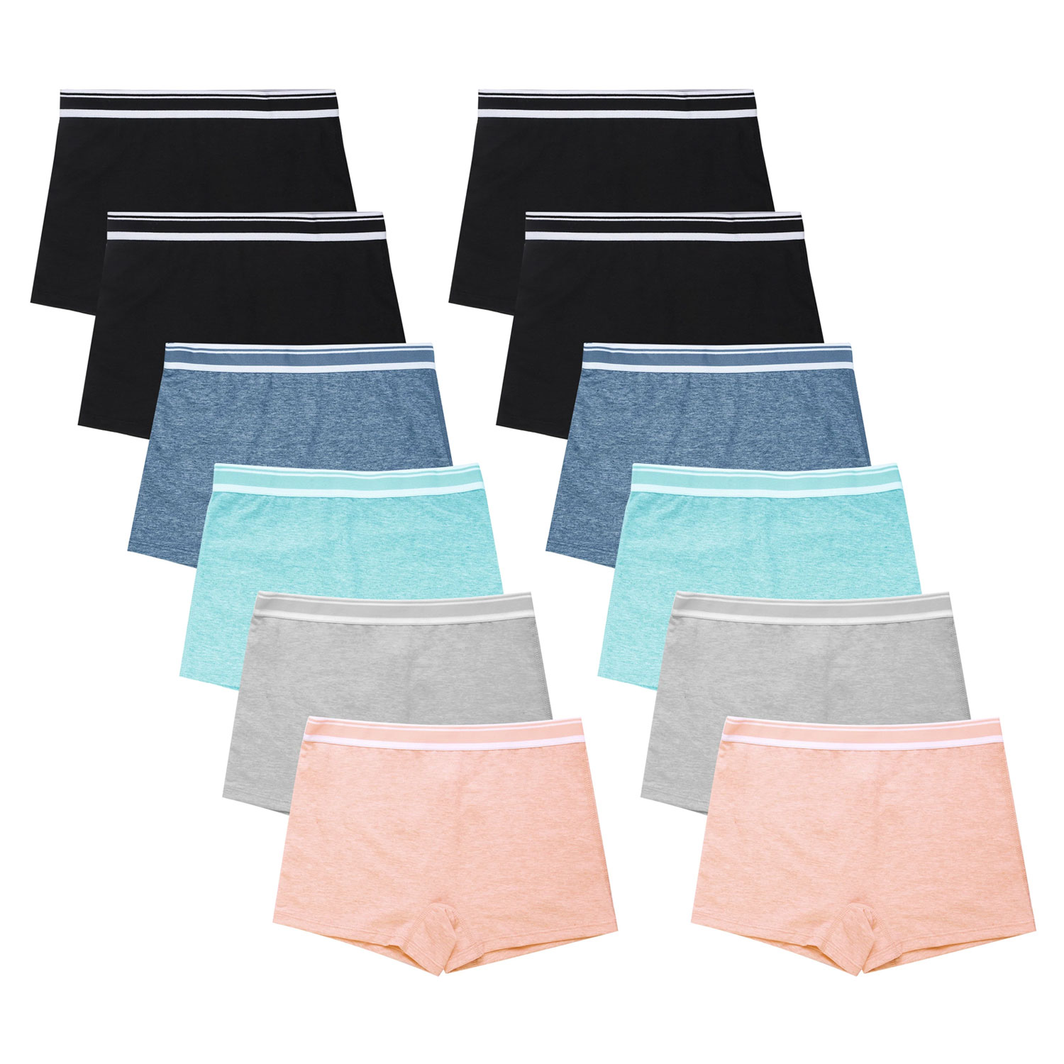 Sofra Ladies Cotton Boyshort Panty Pack Of 12