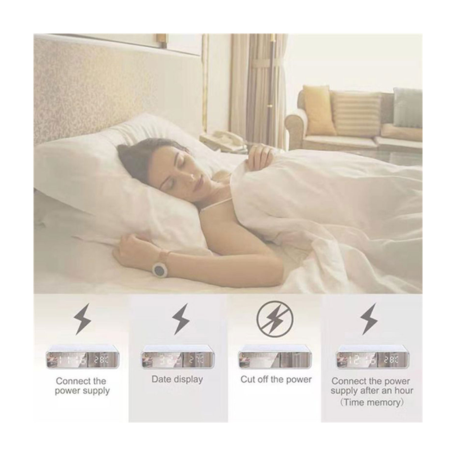 LED Alarm Clock With Wireless Charger And USB Port