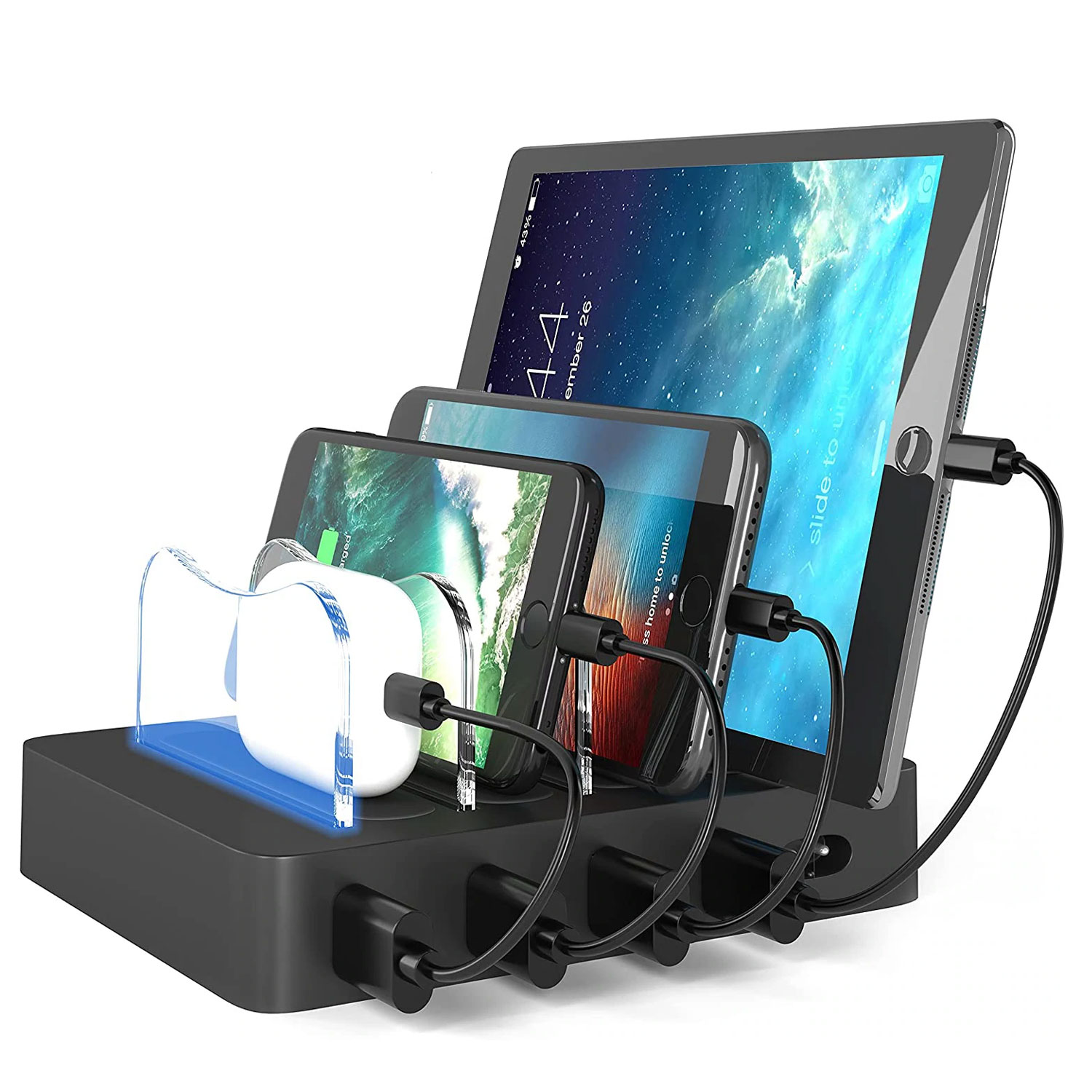 Universal USB 4-Port Charging Station For Phones And Tablets