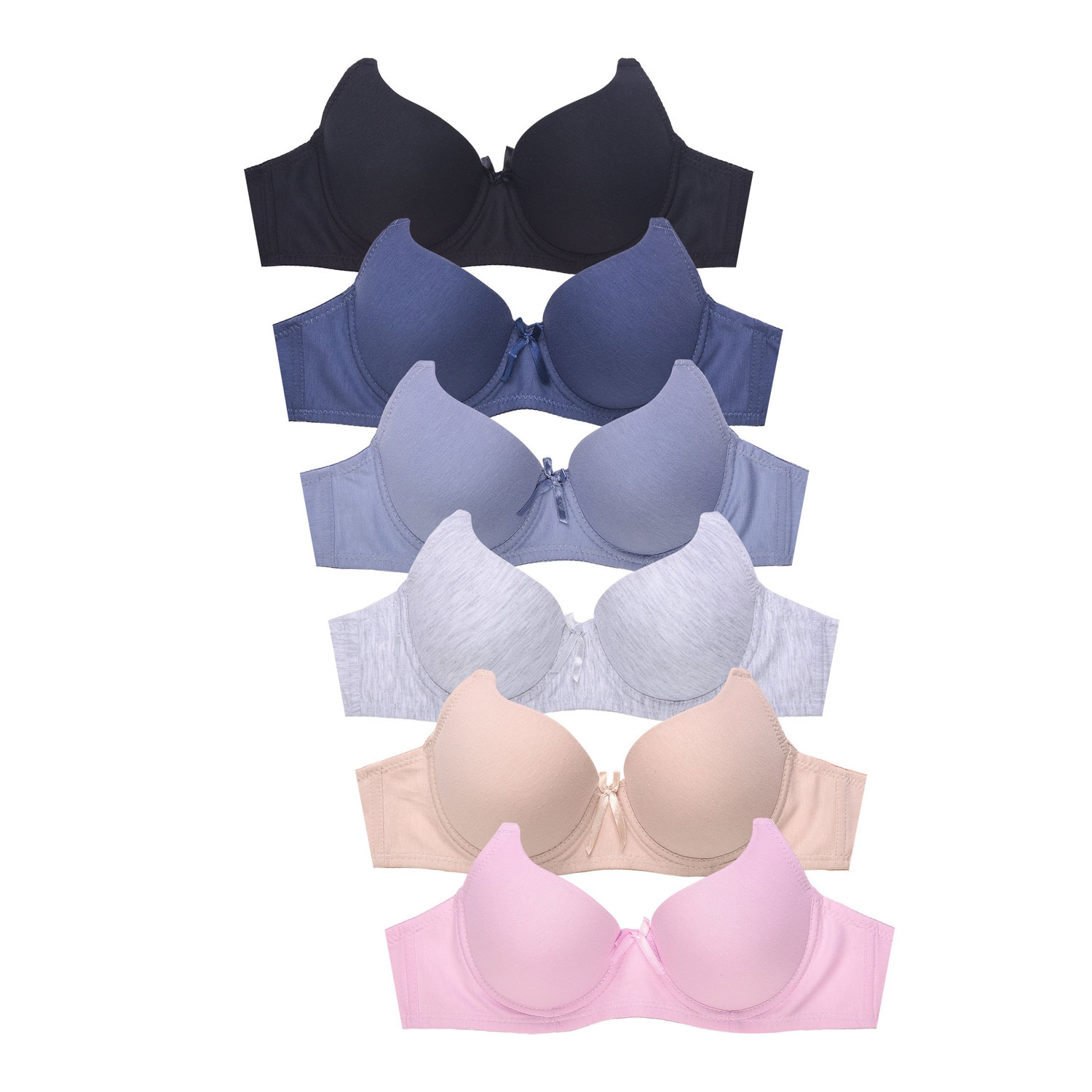Sofra Ladies Full Cup Cotton Plain Bra Pack Of 6