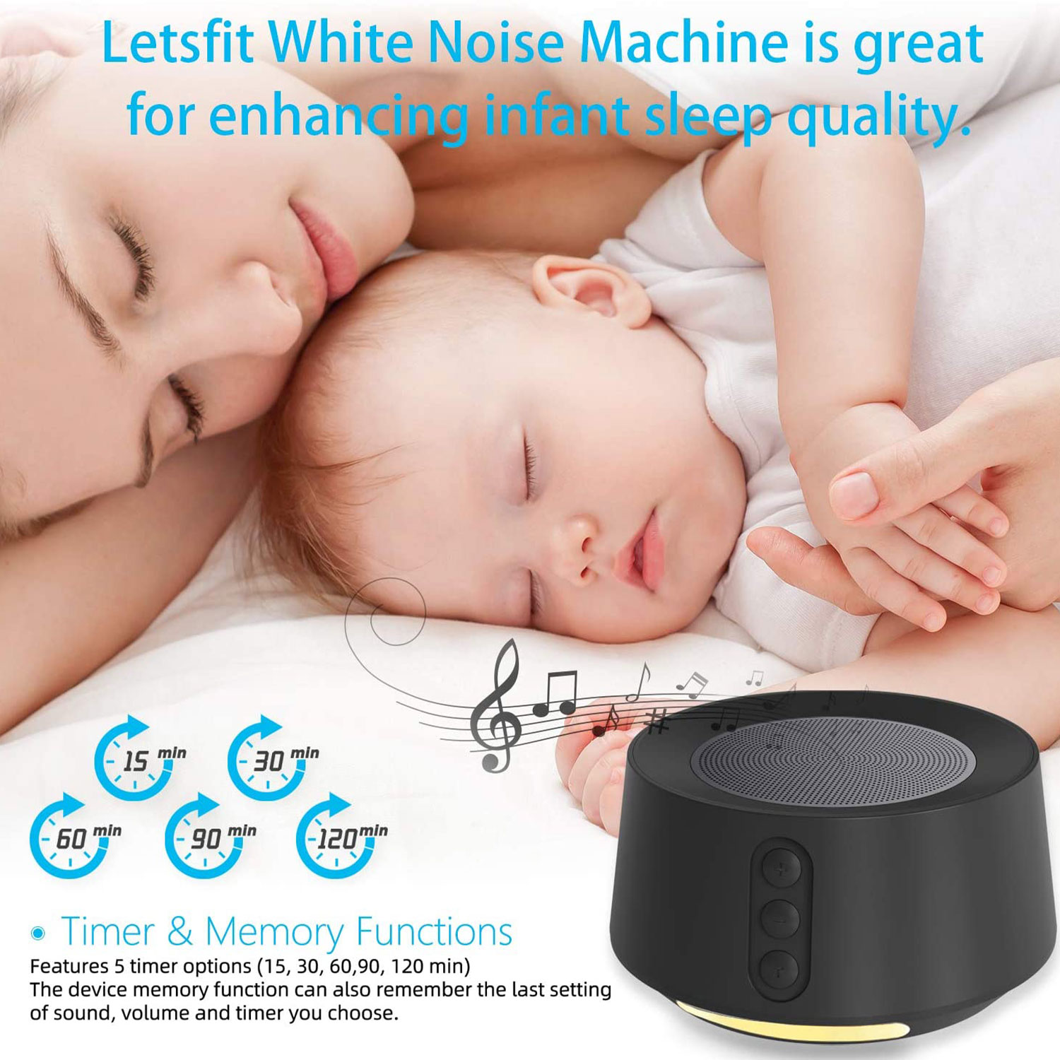 Full-featured Sound Machine And Night Light-Letsfit