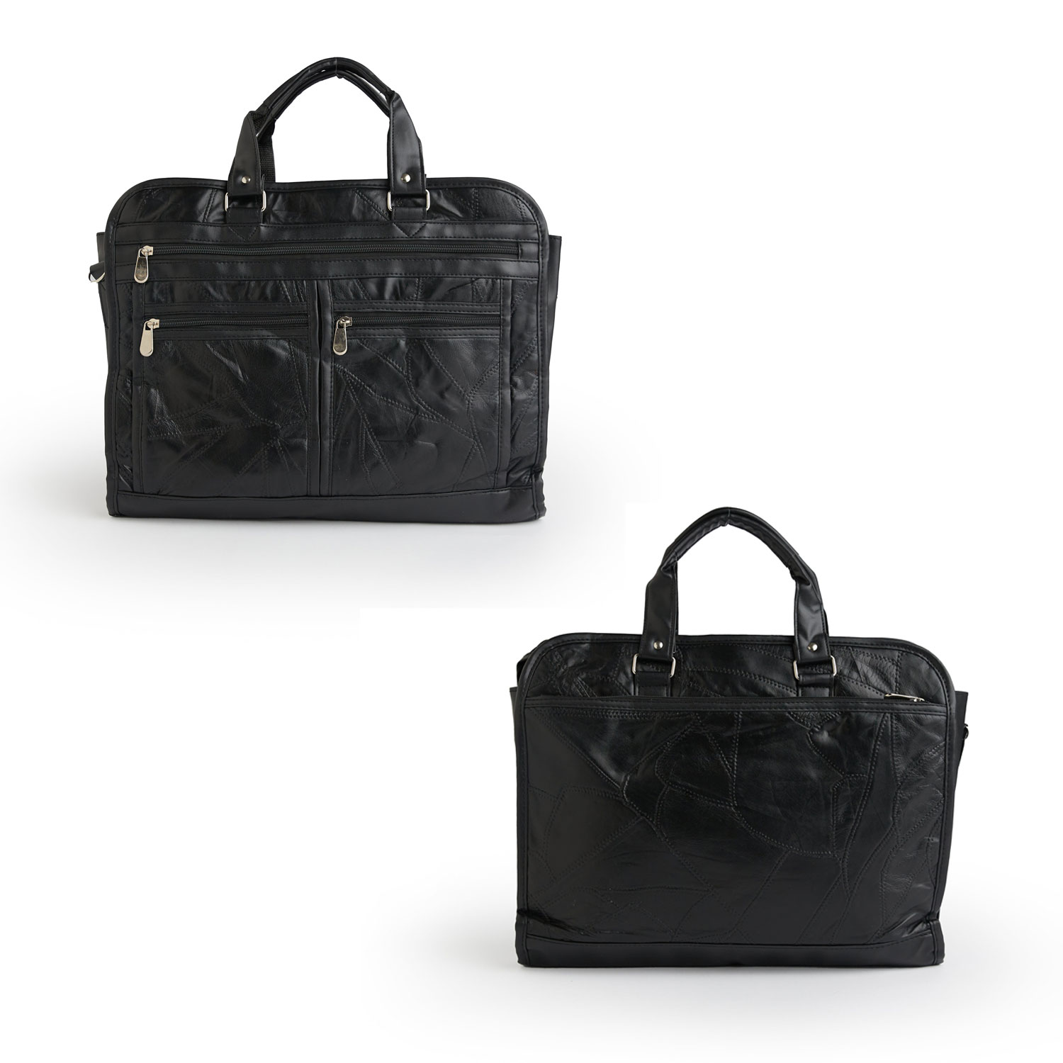 Black Leather Briefcase With Laptop Pocket
