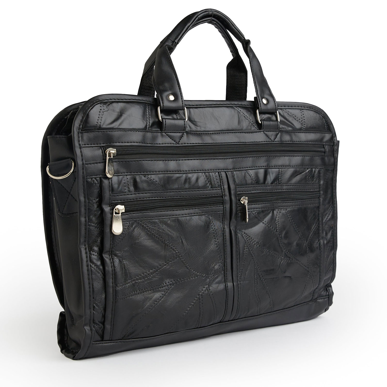Black Leather Briefcase With Laptop Pocket