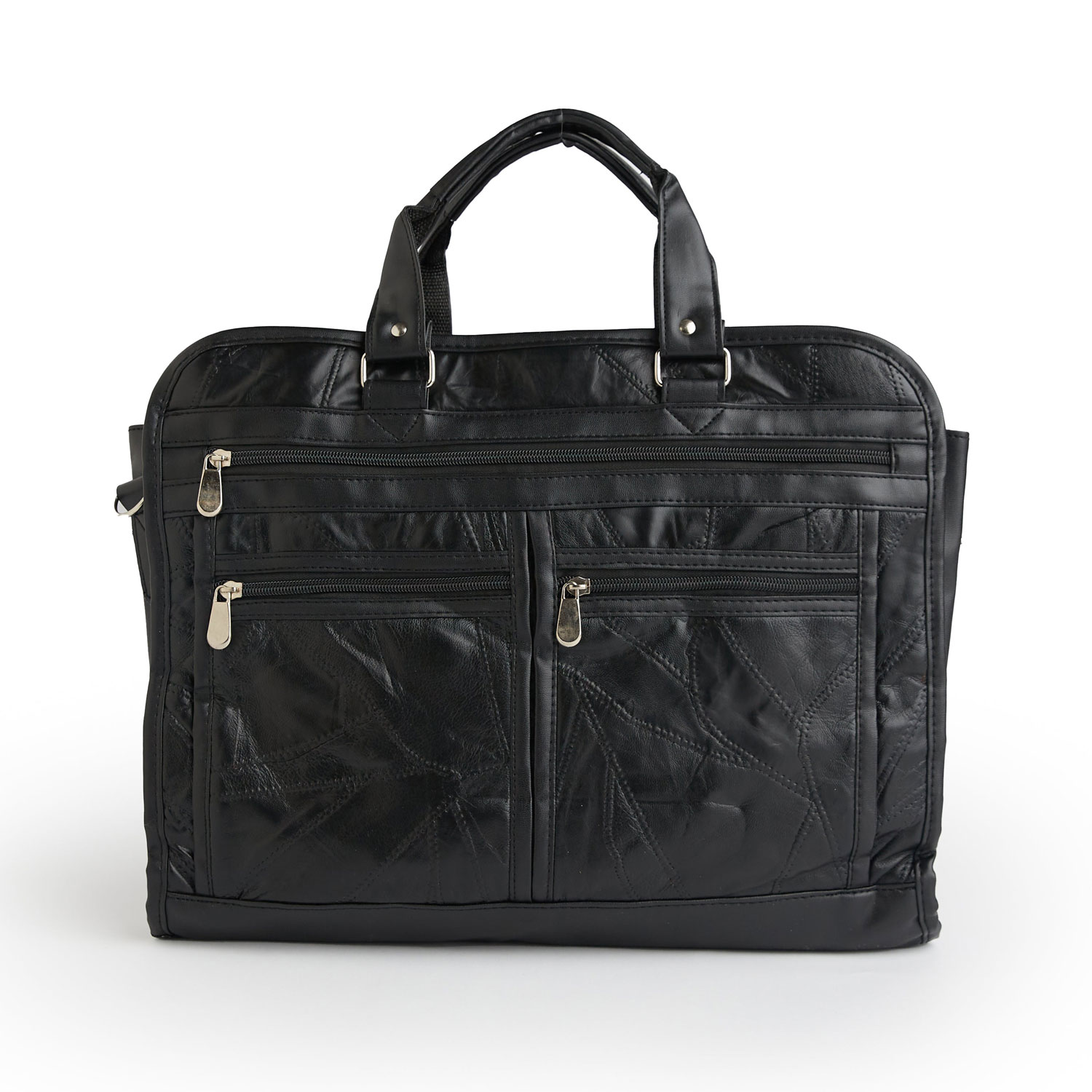 Black Leather Briefcase With Laptop Pocket