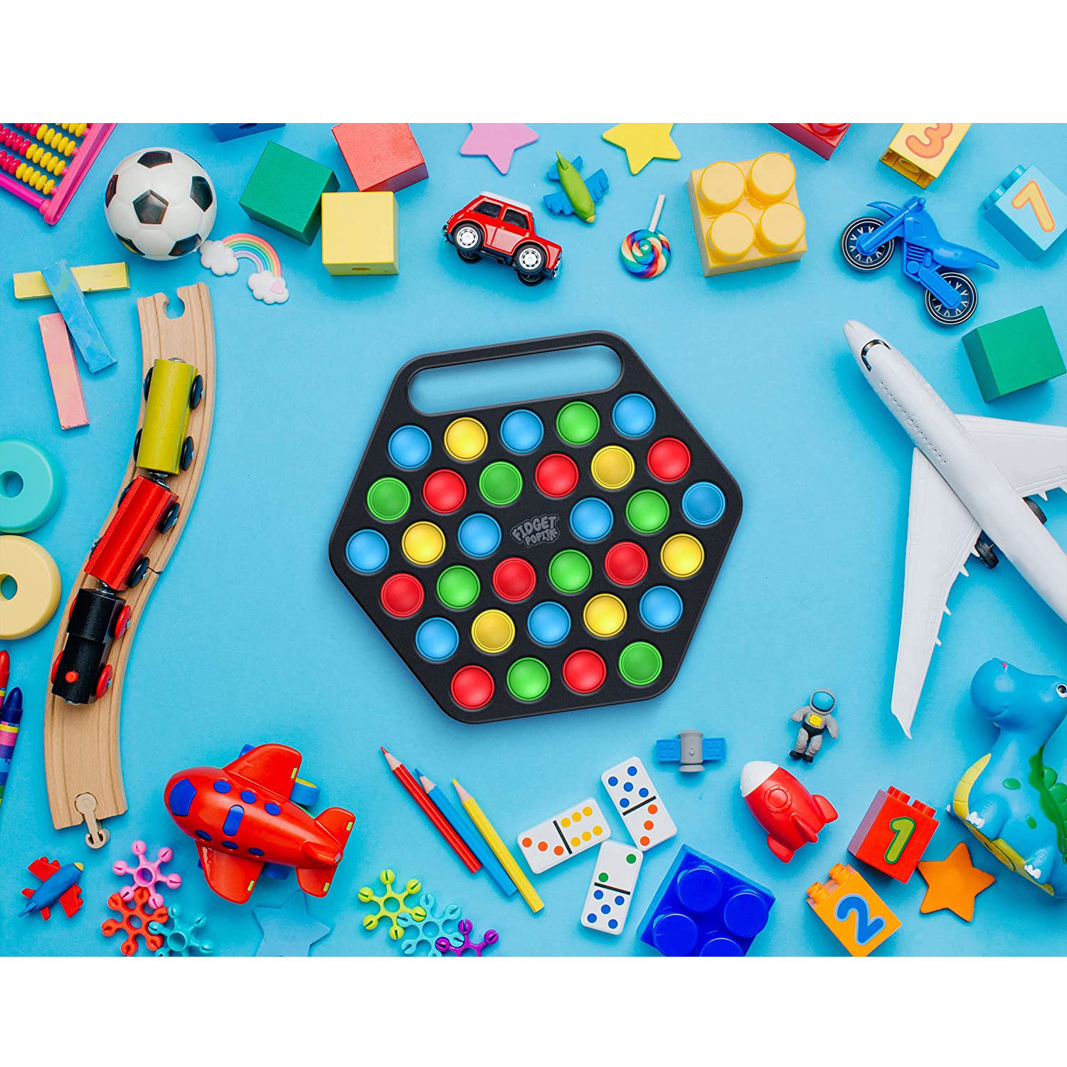 32 Colors Hard Shell Pop It Fidget Toy Board