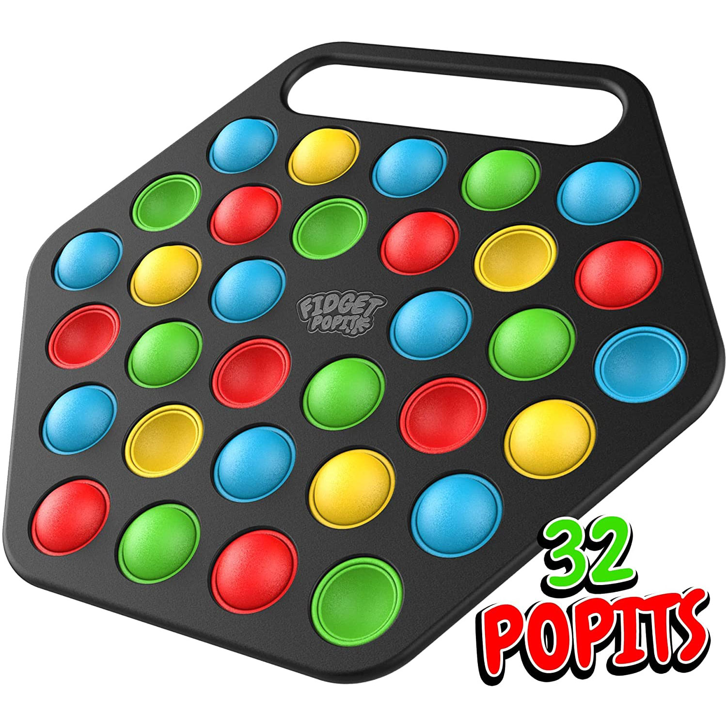 32 Colors Hard Shell Pop It Fidget Toy Board