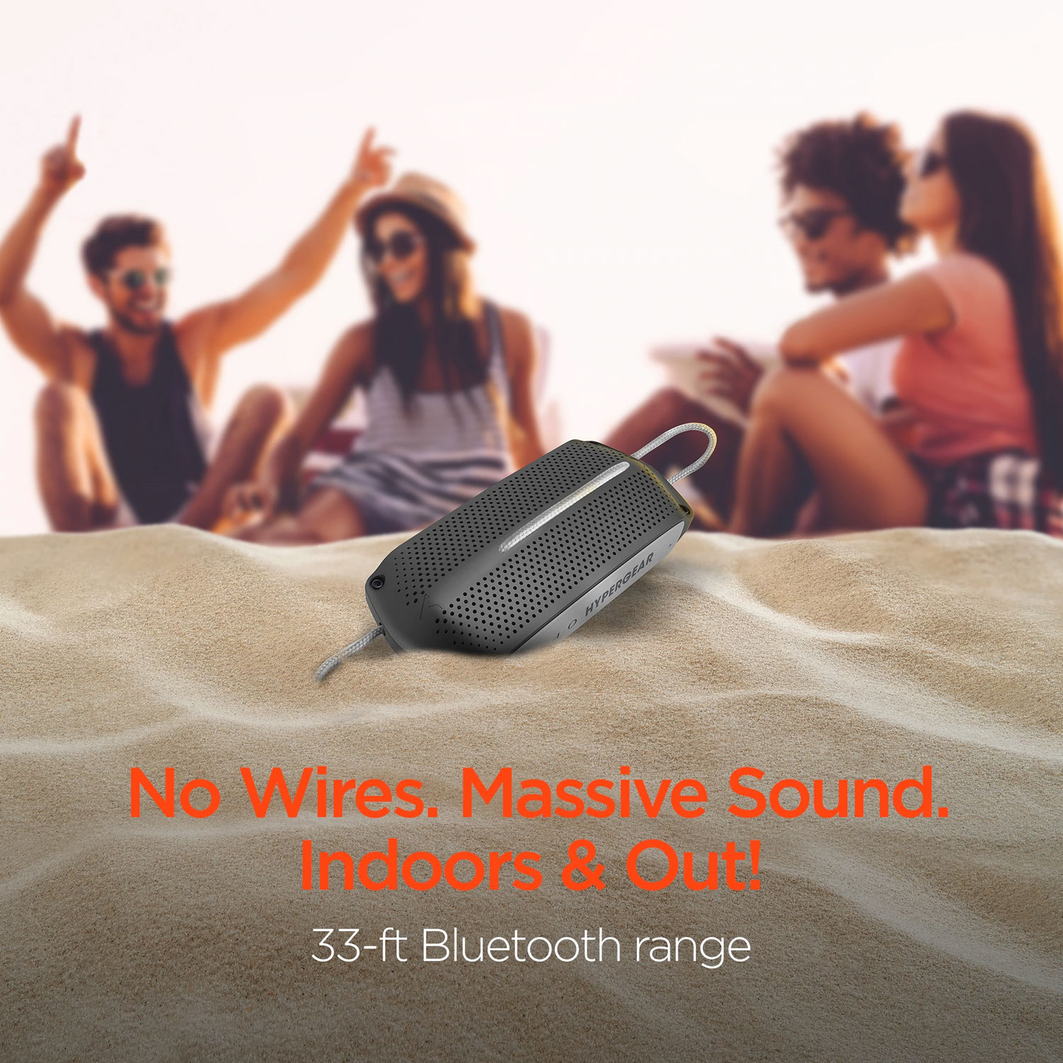 HyperGear Wave Water Resistant Wireless Speaker Grey