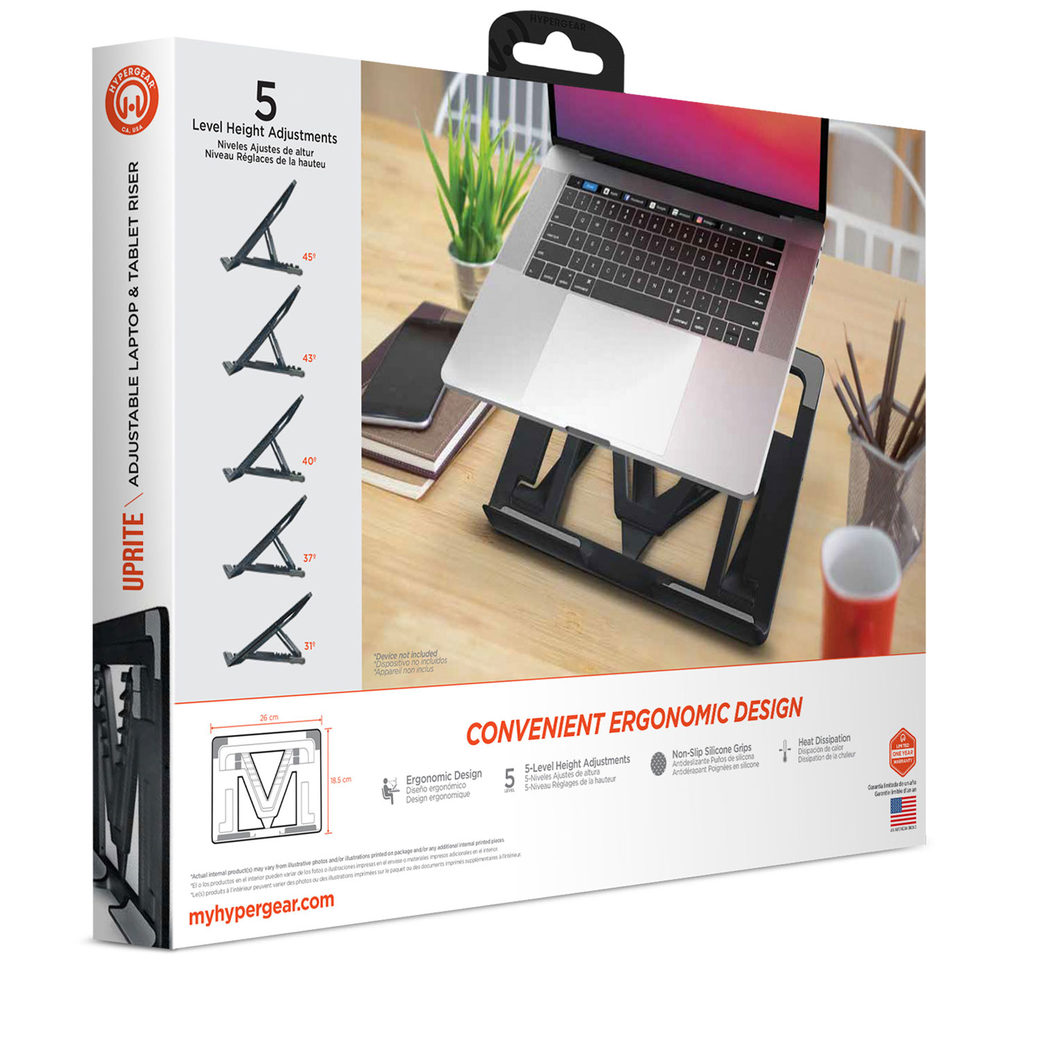 HyperGear UpRite Adjustable Laptop And Tablet Riser Stand