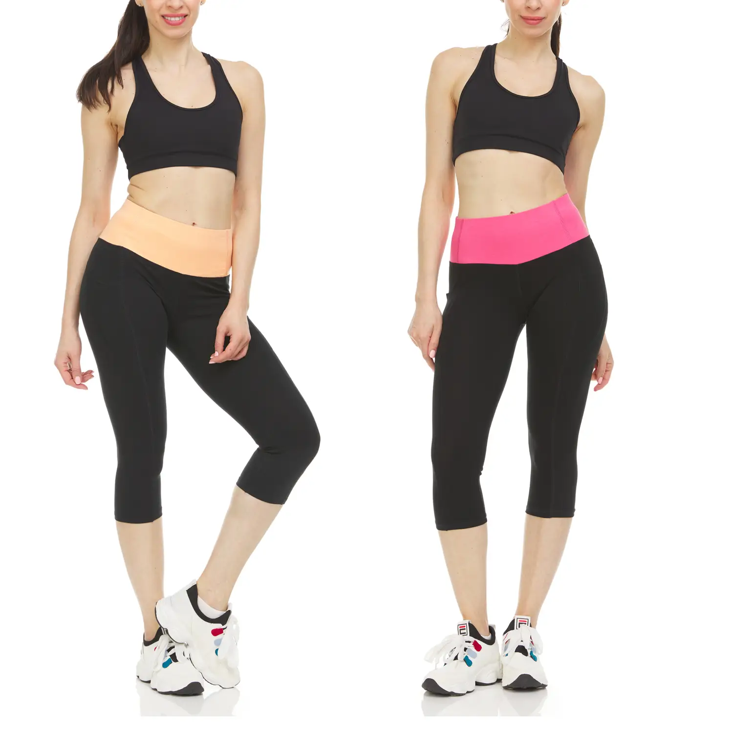Women's Active Performance Yoga Stretch Capri Leggings Available in multi pack