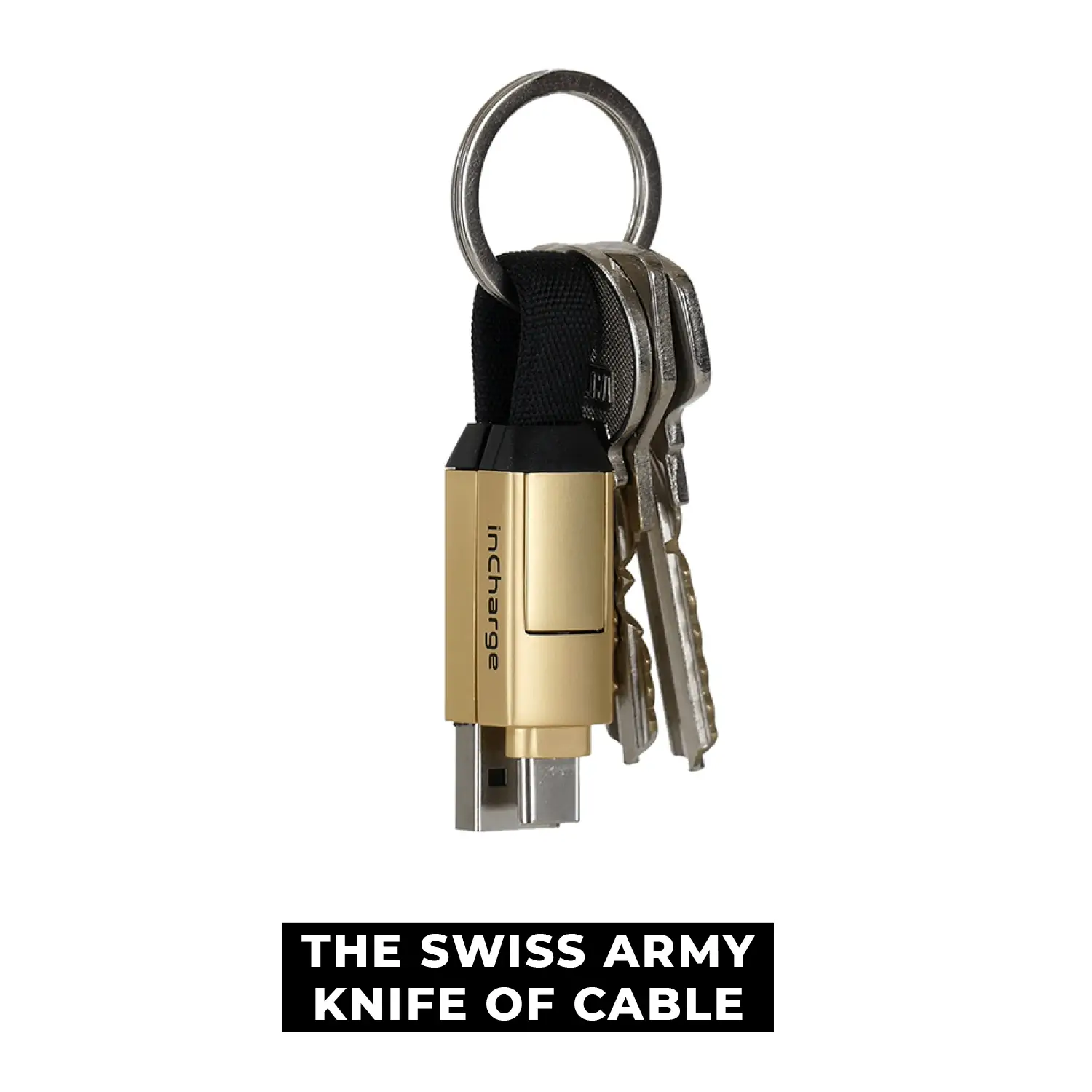 incharge 6 - The Six-in-One Swiss Army Knife of Cables, Portable Keyring Compatible Retail Packaging