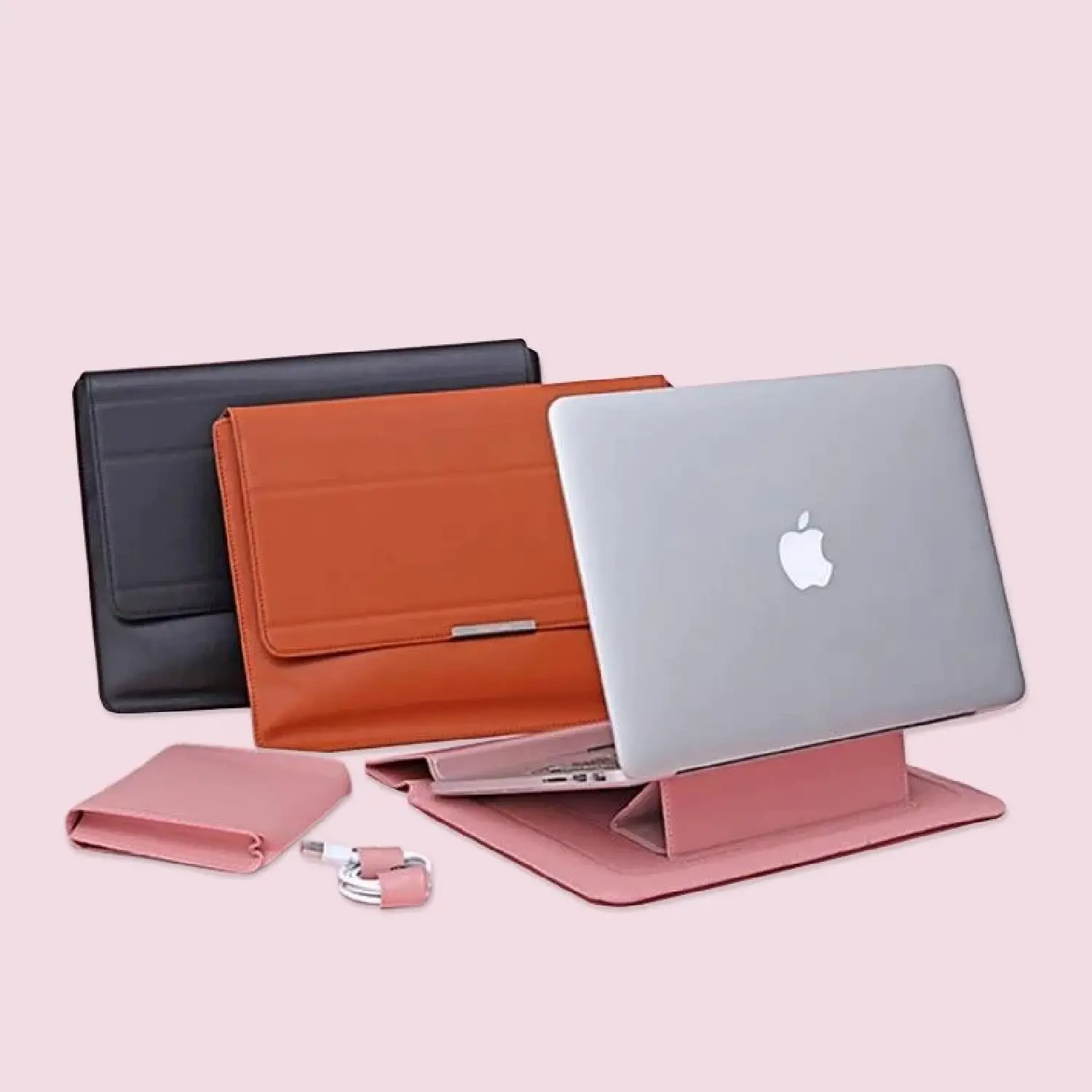 Transformable Vegan Leather Laptop Bag Set (Laptop Stand)